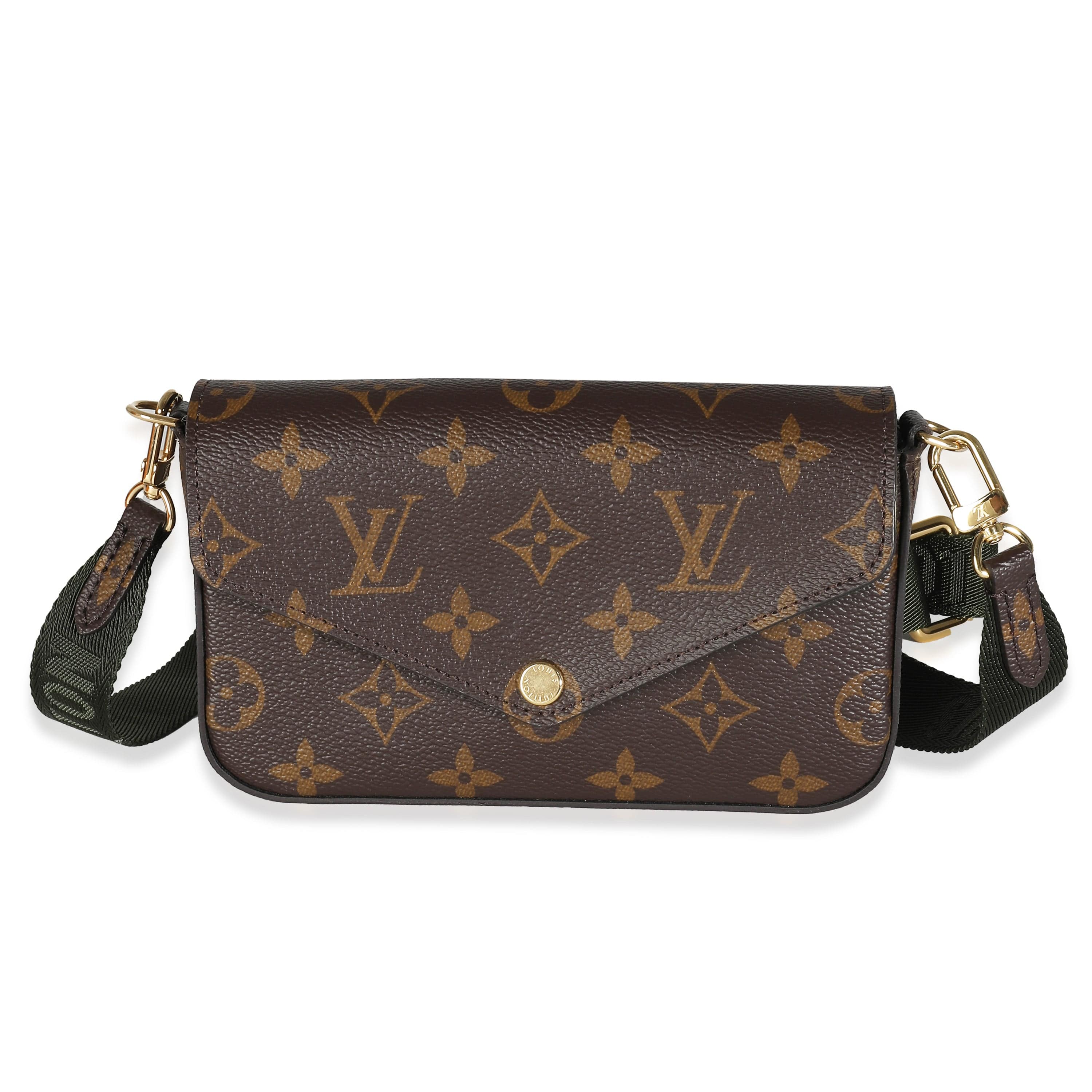 Louis Vuitton LV Khaki Monogram Canvas Felicie Strap & Go