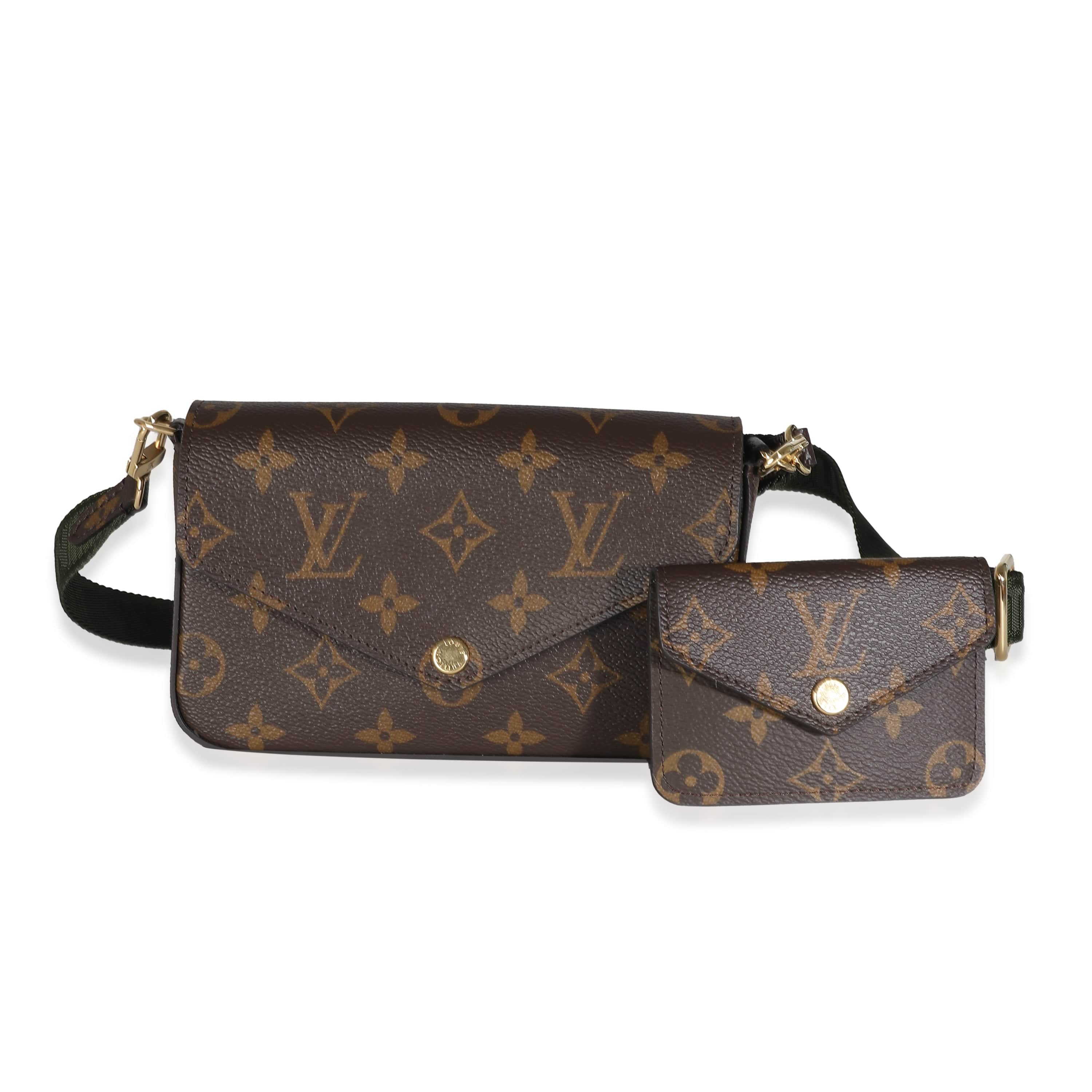 Louis Vuitton LV Khaki Monogram Canvas Felicie Strap & Go