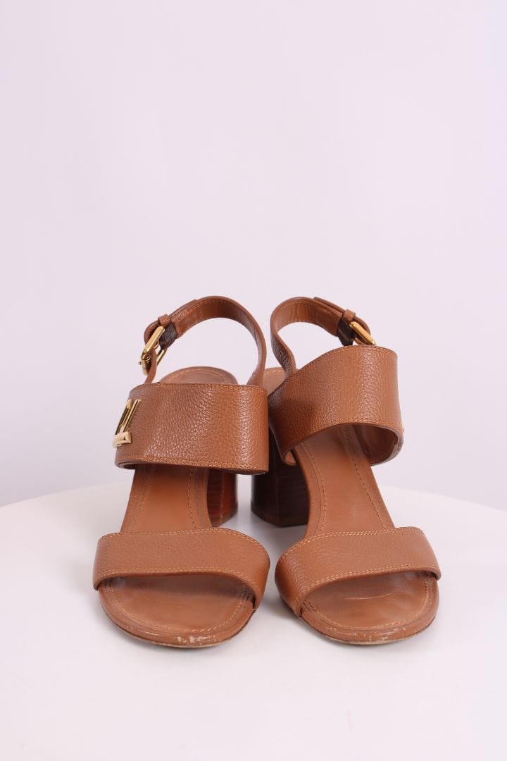Louis Vuitton Louis Vuitton Horizon Block Heels Tan 39