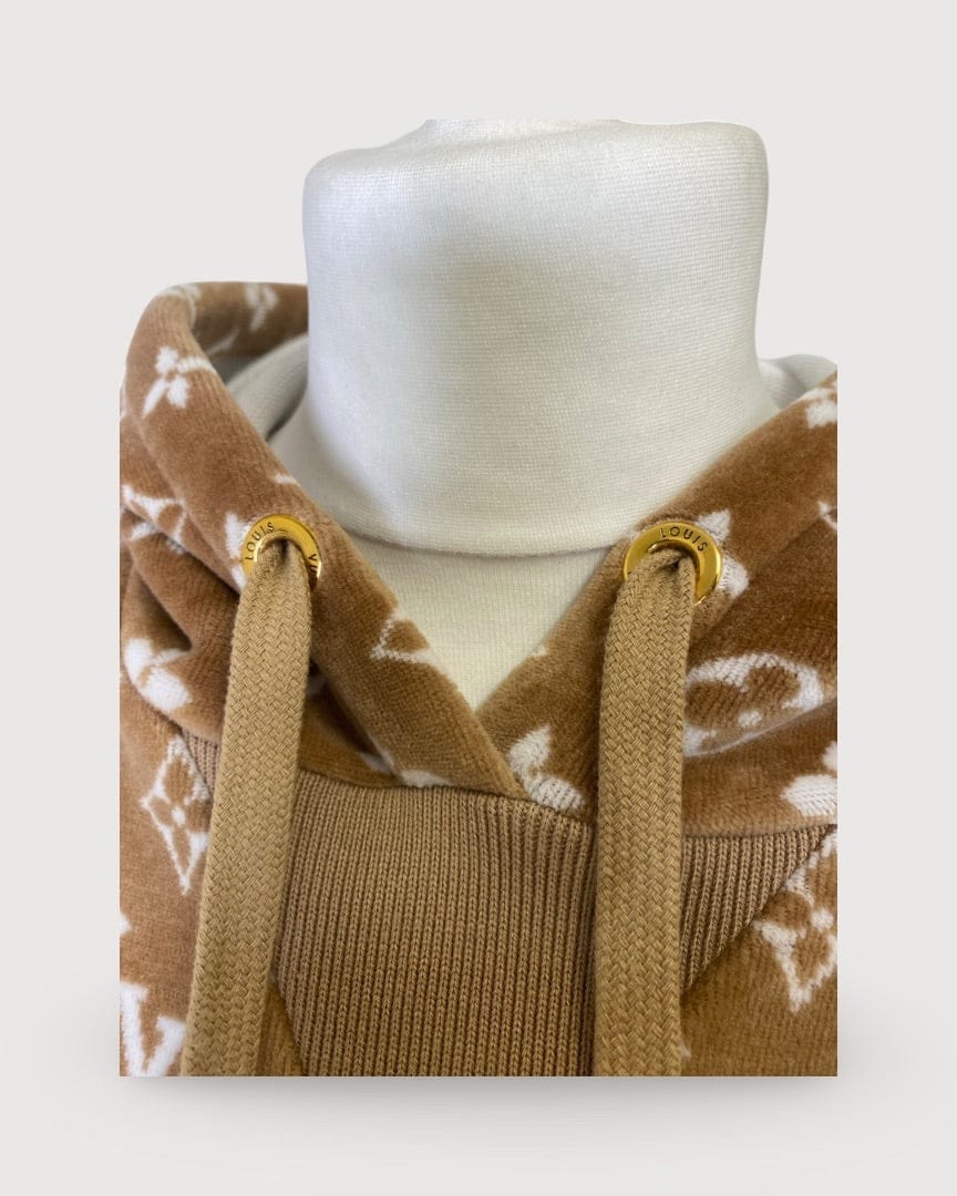 Louis Vuitton Camel/ Cream Louis Vuitton Monogram Toweling Hoodie, XS