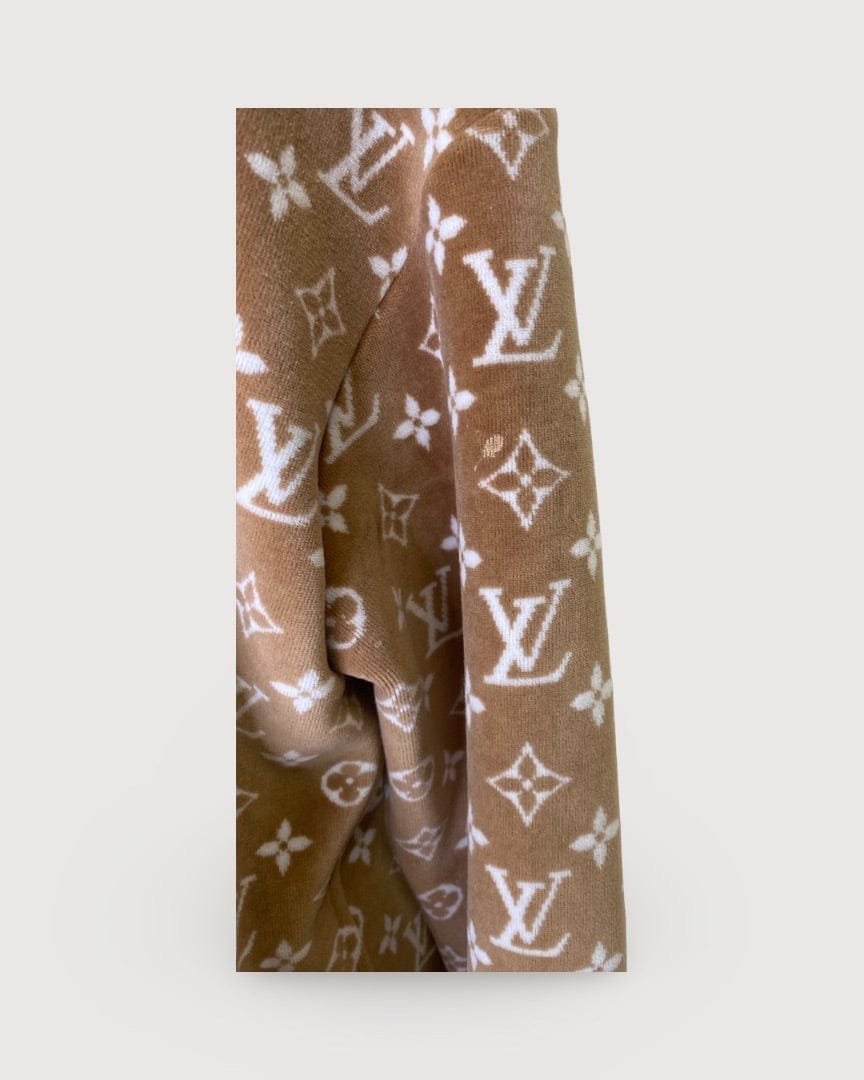 Louis Vuitton Camel/ Cream Louis Vuitton Monogram Toweling Hoodie, XS