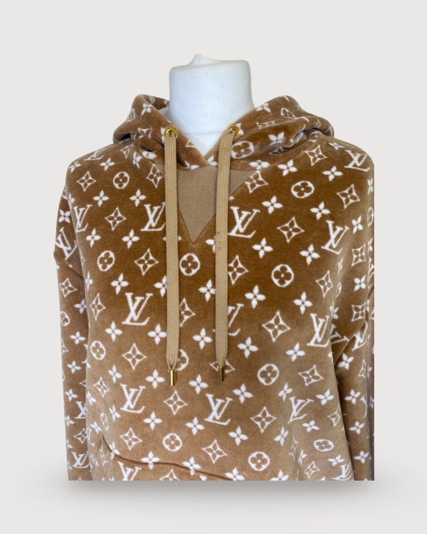 Louis Vuitton Camel/ Cream Louis Vuitton Monogram Toweling Hoodie, XS