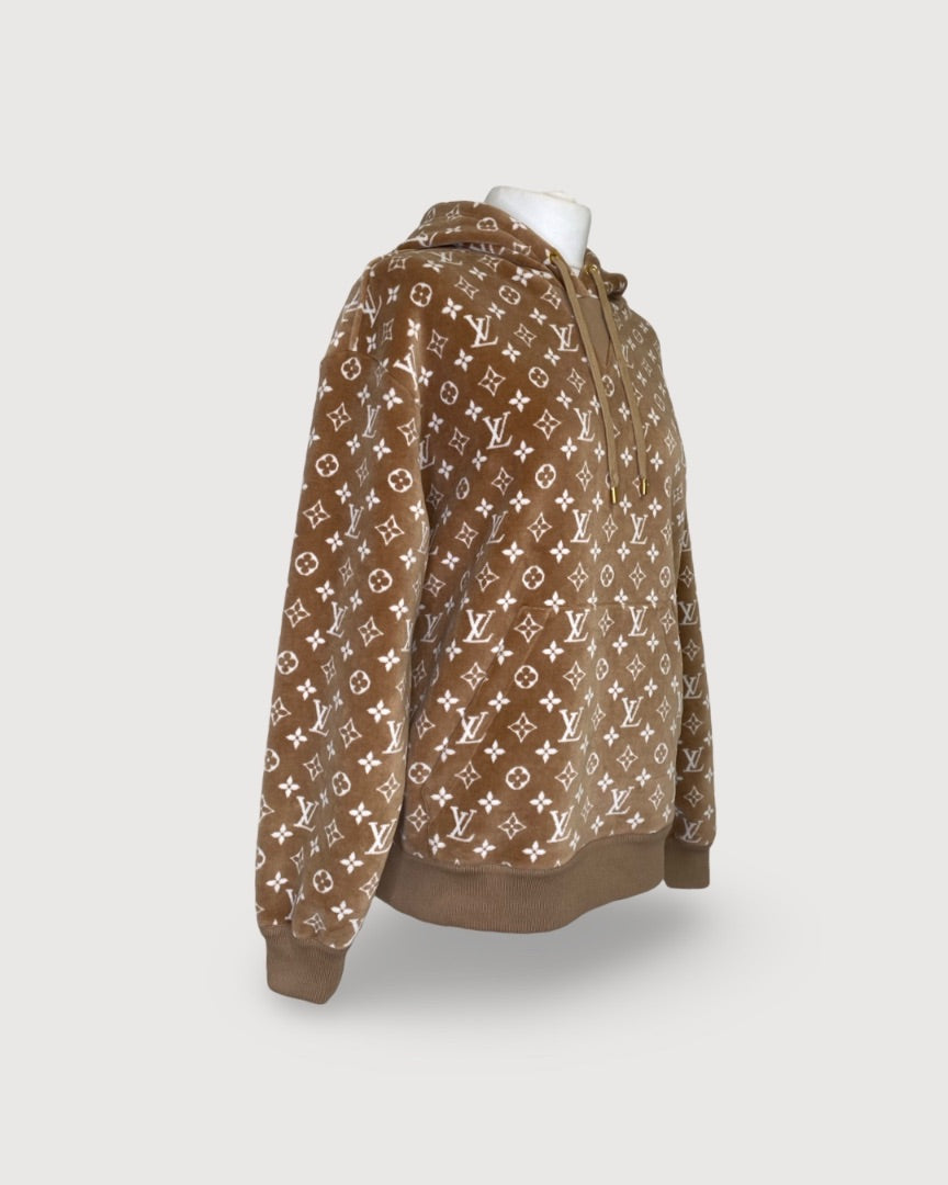 Louis Vuitton Camel/ Cream Louis Vuitton Monogram Toweling Hoodie, XS