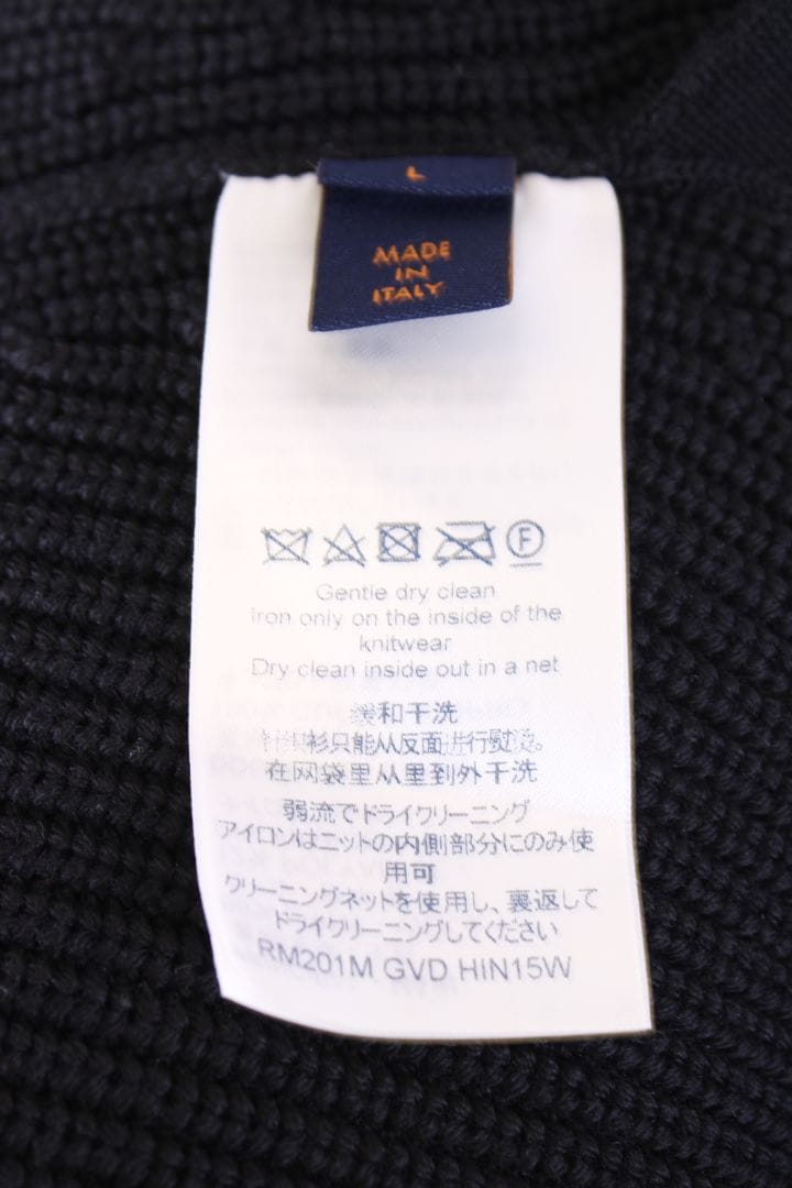 Louis Vuitton Louis Vuitton Leather Pocket Knit Hoodie Black L