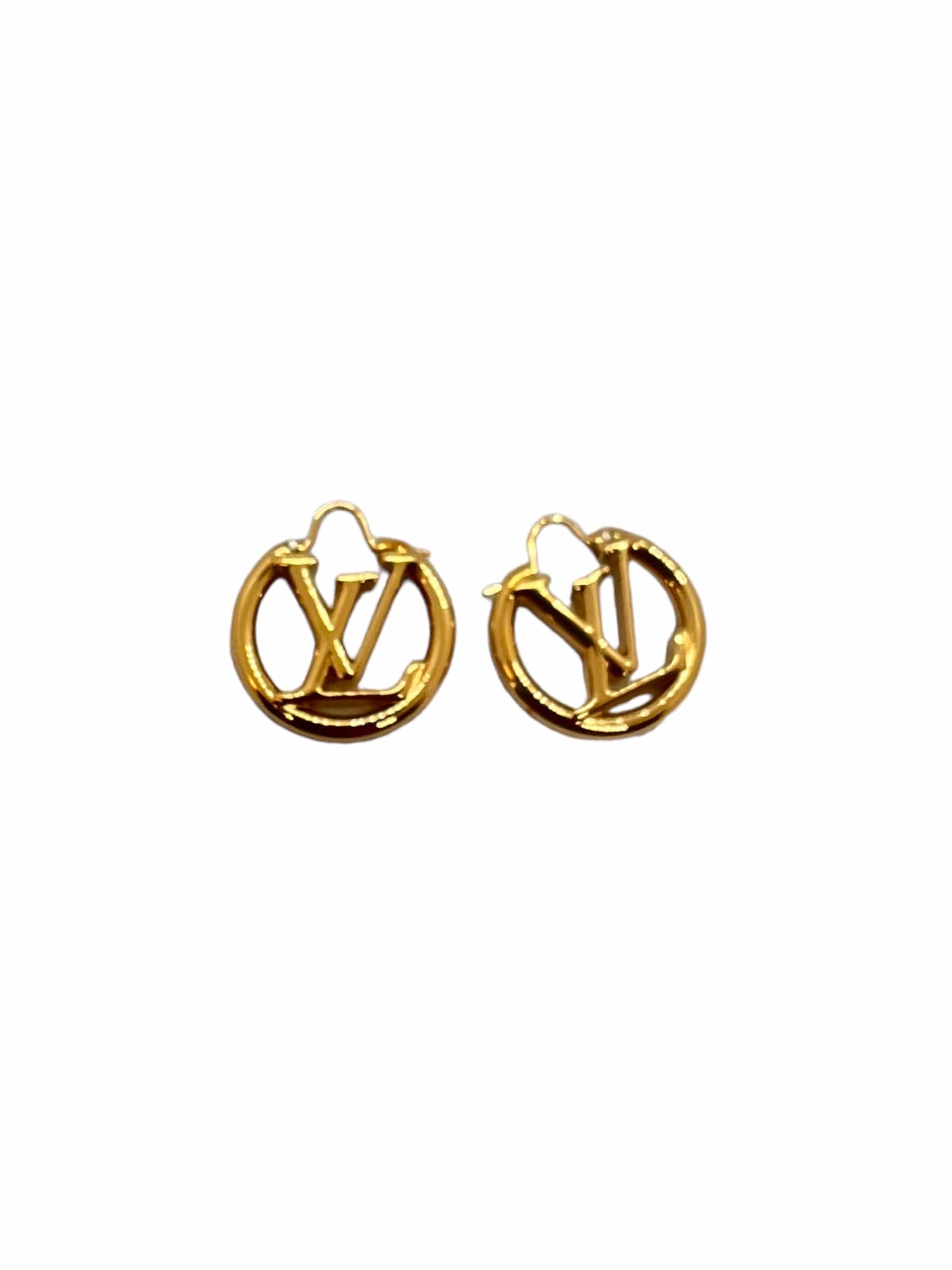 Louis Vuitton LV Small Monogram Louise PM logo earrings UKL1441