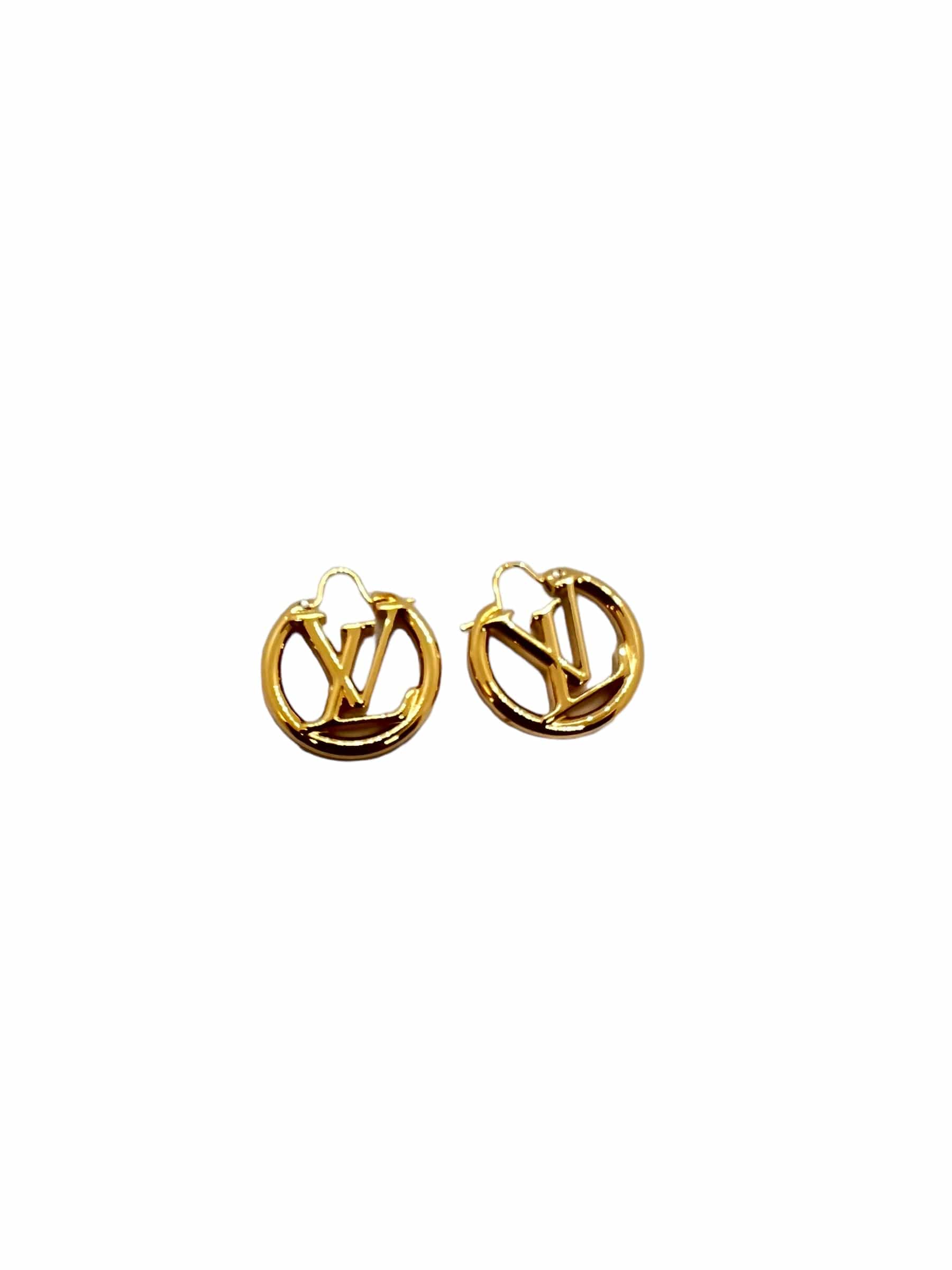 Louis Vuitton LV Small Monogram Louise PM logo earrings UKL1441