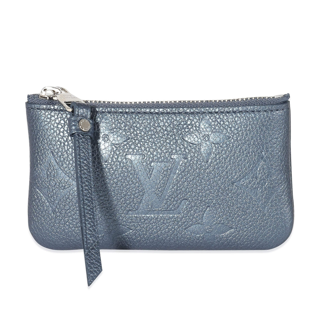 LOUIS VUITTON Key Pouch Empreinte Leather Wallet Blue