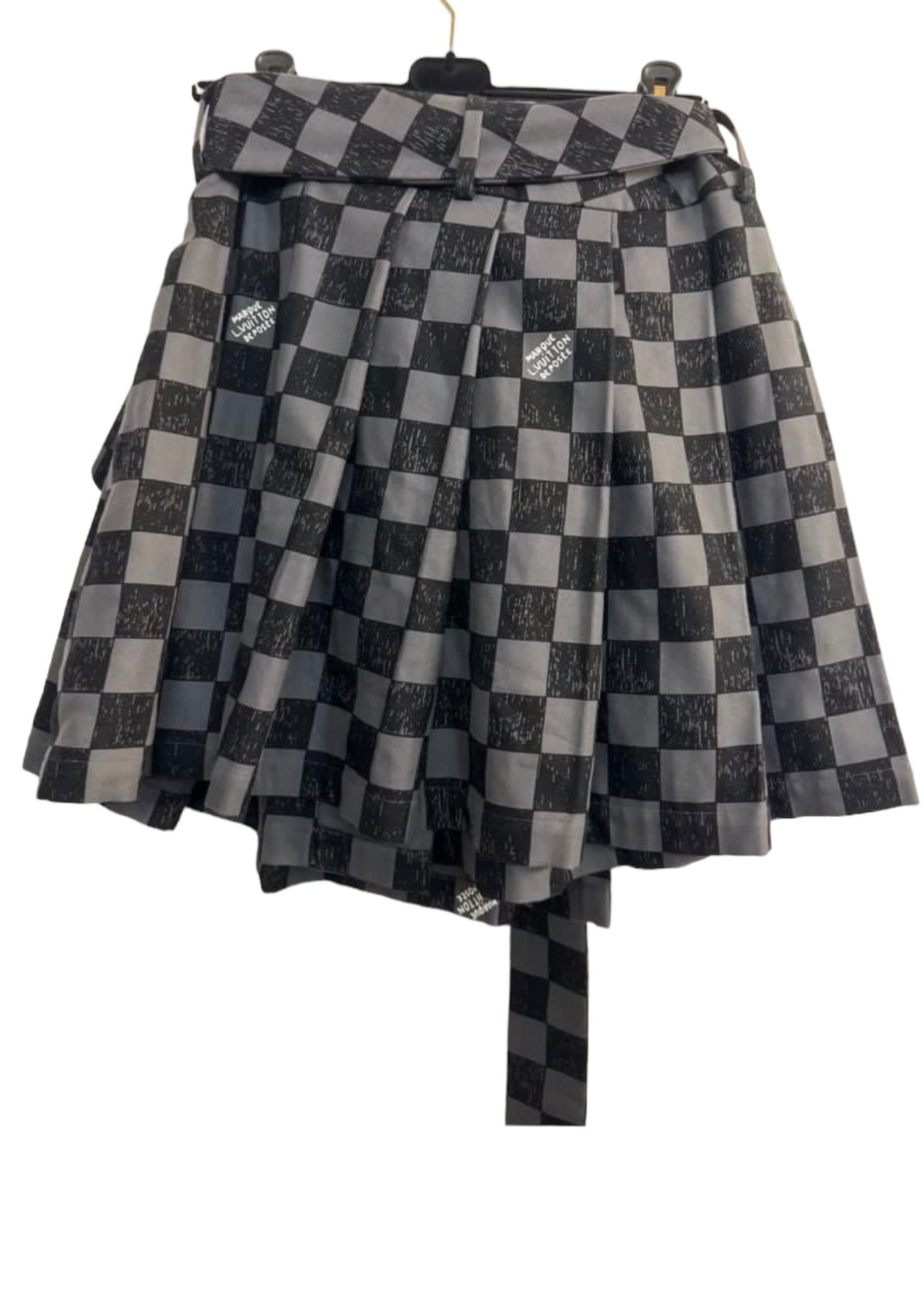 Louis Vuitton Louis Vuitton Marque Damier Belted Pleat Skirt Size M SKC1808