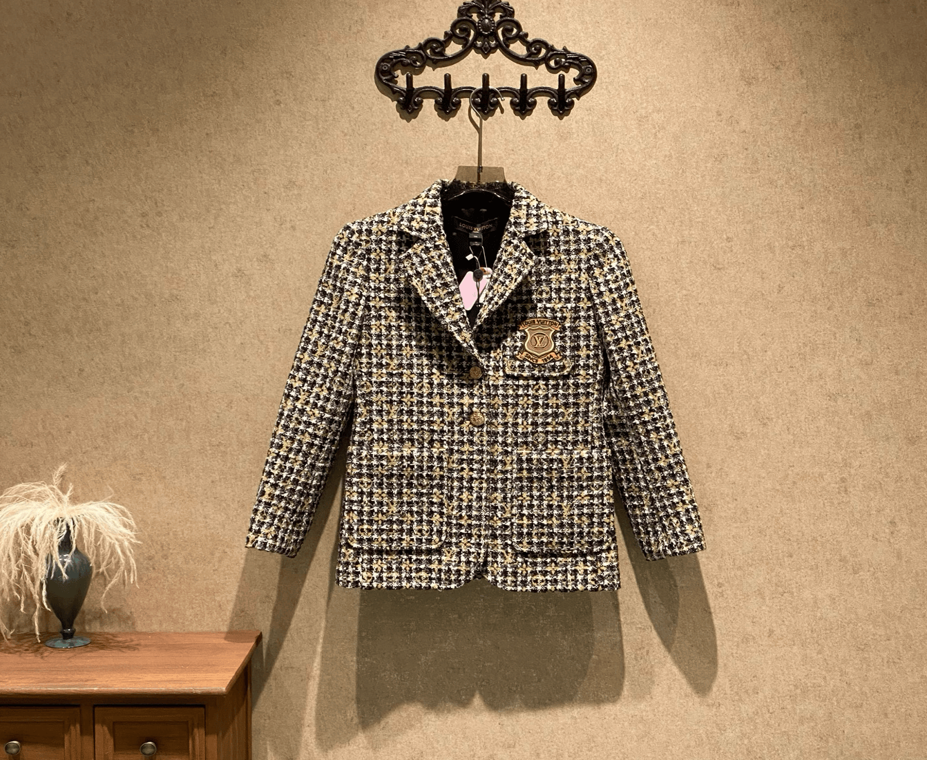 Louis Vuitton Louis Vuitton tweed monogram logo print suit jacket / size 36 / brand new with tags / 39416 SGC39416