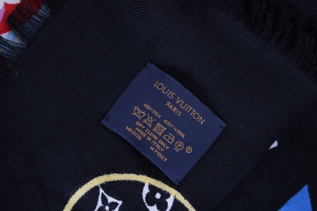 Louis Vuitton Louis Vuitton Monogram Stories Shawl Scarf Black
