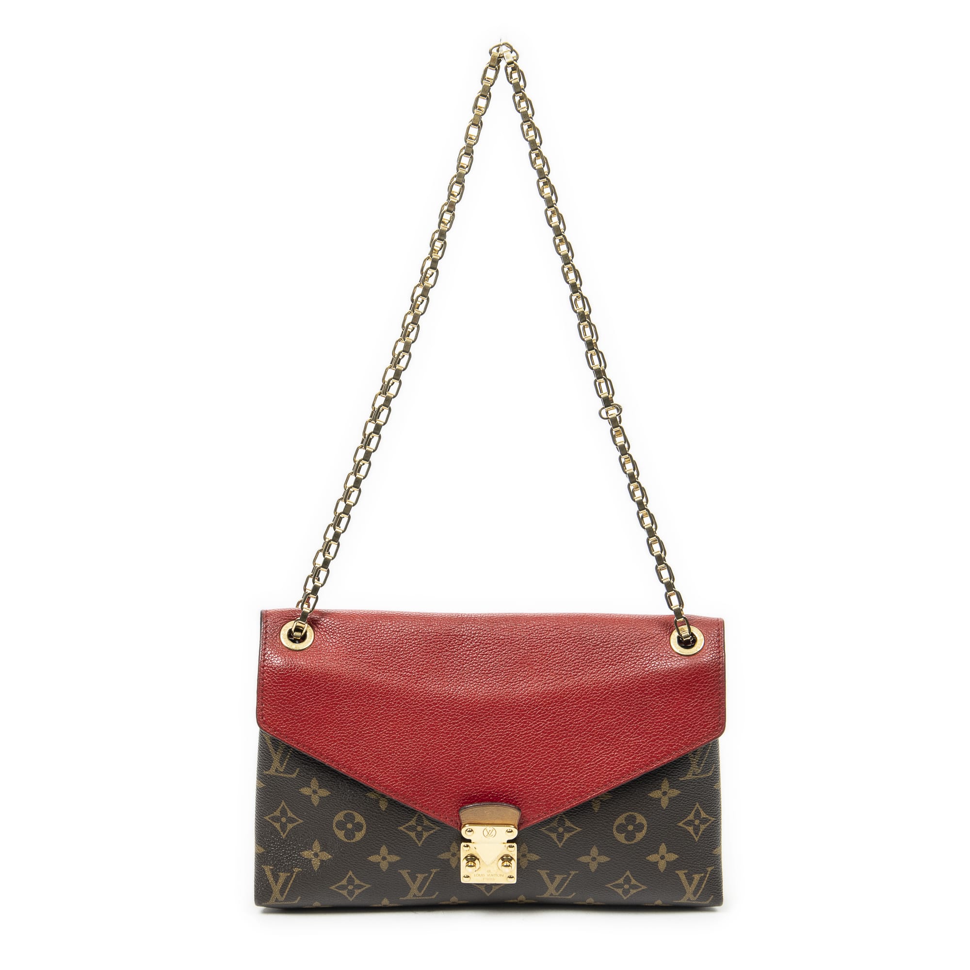 Louis Vuitton Louis Vuitton Red/Brown Coated Canvas Pallas Chain Flap ABB9510