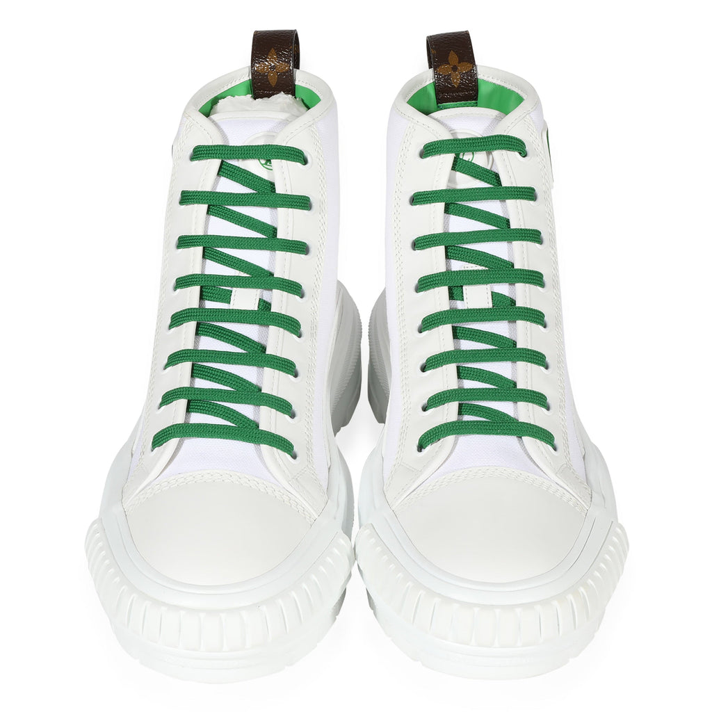White Louis Vuitton Logo Low-Top Squad Sneakers
