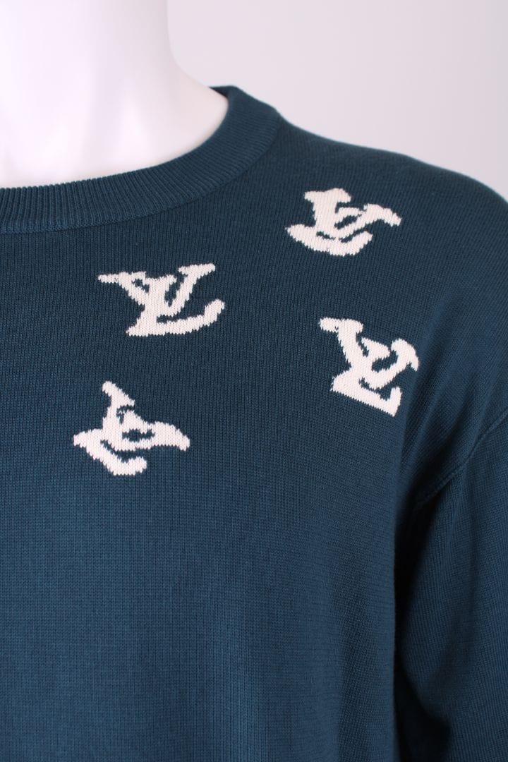 Louis Vuitton Louis Vuitton Jazz Trumpeter Knit T-Shirt Teal/white L