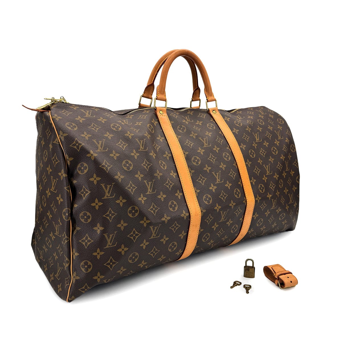 LOUIS VUITTON MONOGRAM KEEPALL 60 LUGGAGE BROWN M41422 90311967