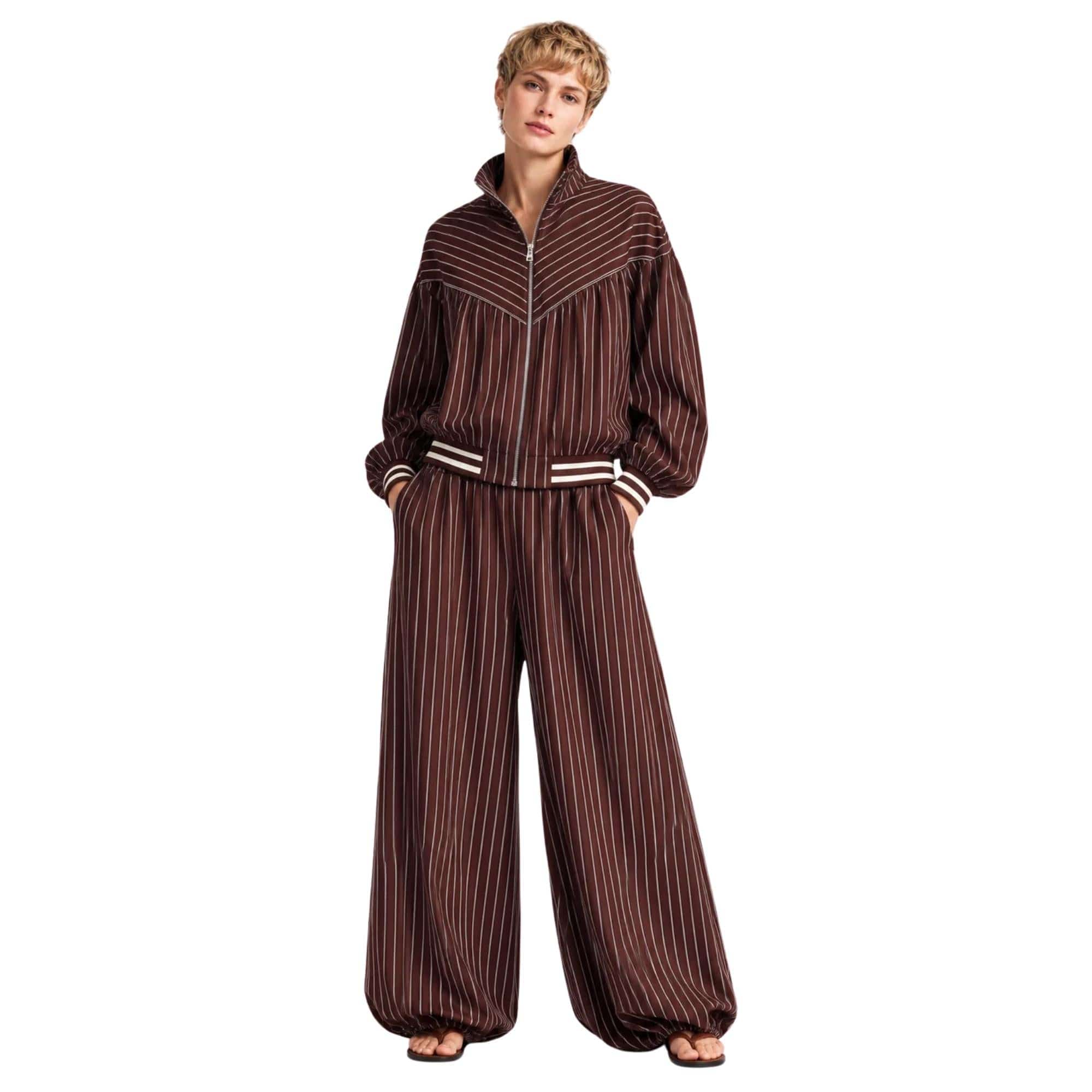 LU FASHION STRIPED SET تعيين (BOMBER & PANTS) “VERONA”