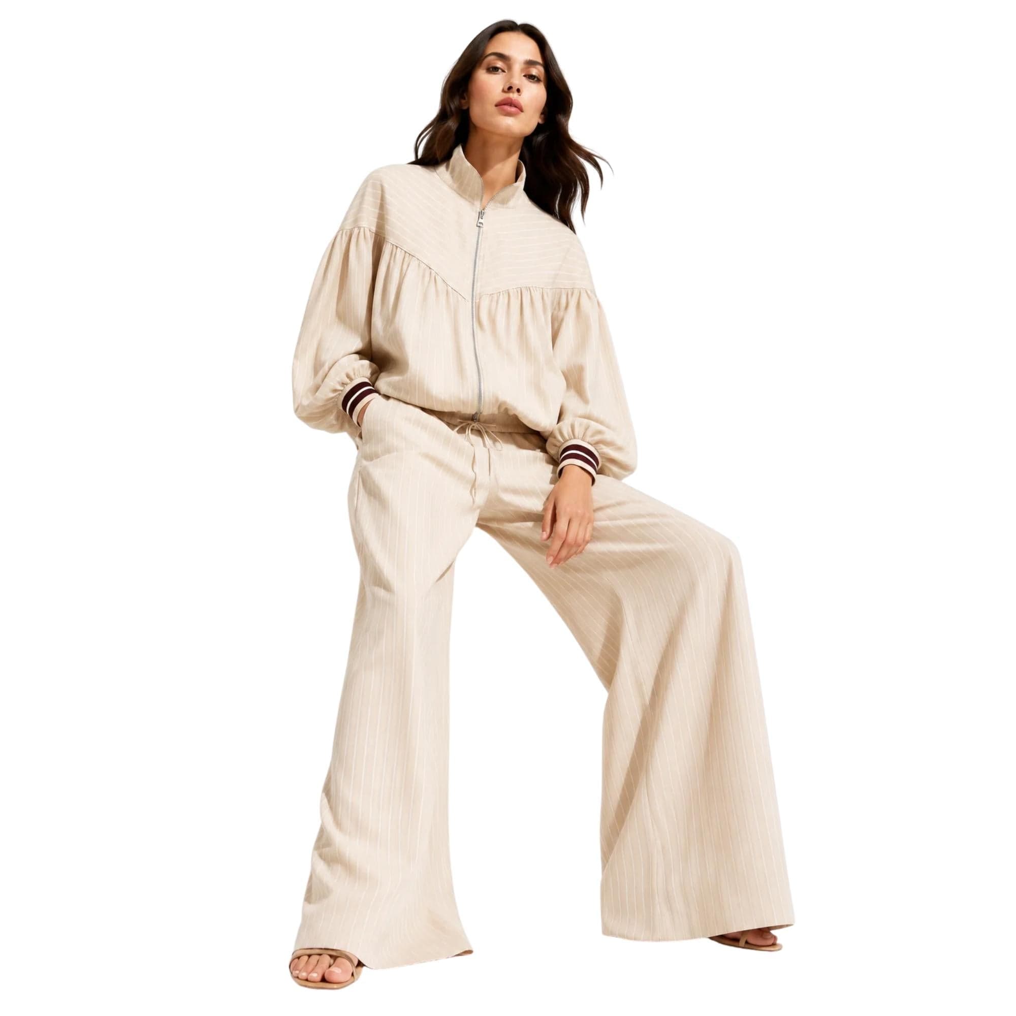 LU FASHION STRIPED SET تعيين (BOMBER & PANTS) “VERONA”