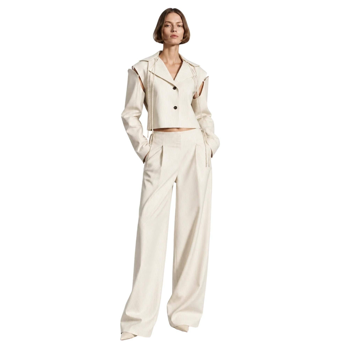 LU FASHION RELAXED WIDE-LEG TROUSERS بنطلون“PUSHKIN”