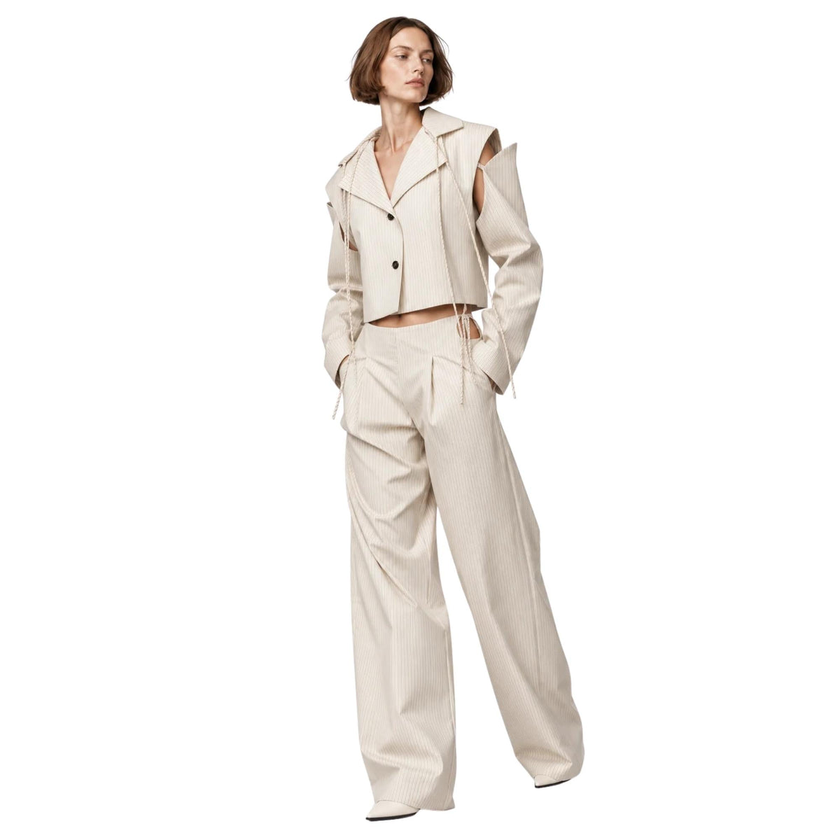 LU FASHION RELAXED WIDE-LEG TROUSERS بنطلون“PUSHKIN”