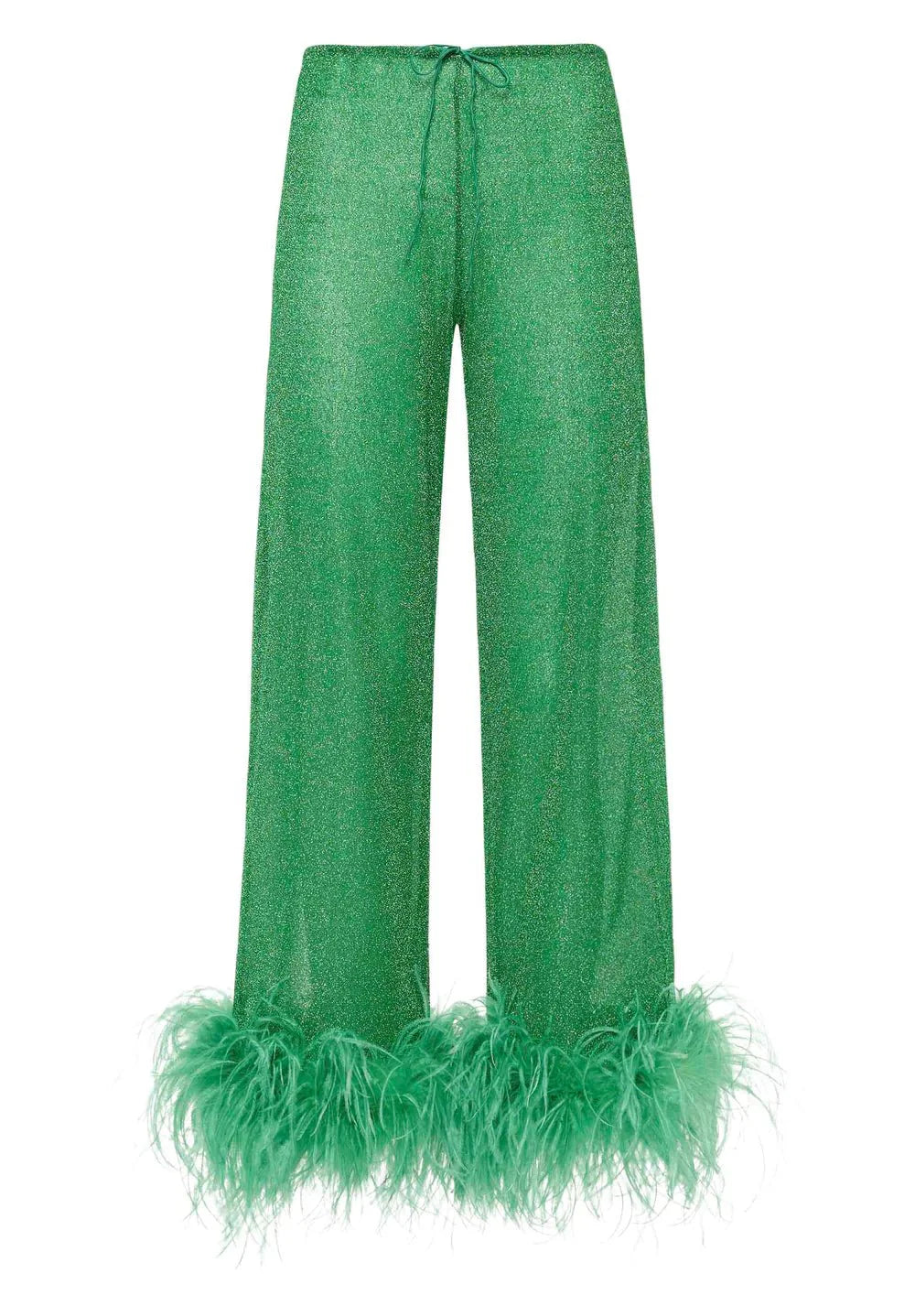 LUMIERE PLUMAGE LONG EMERALD GREEN | سراويل نسائية - Maison Clad