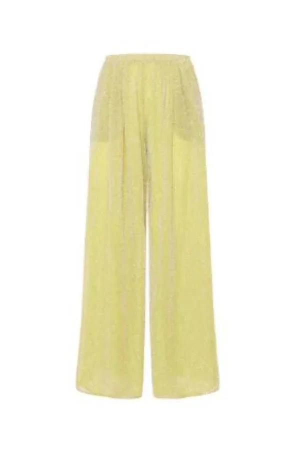 LUMIERE WIDE PANTS AQUAMARINE & CITRON | سراويل نسائية - Maison Clad