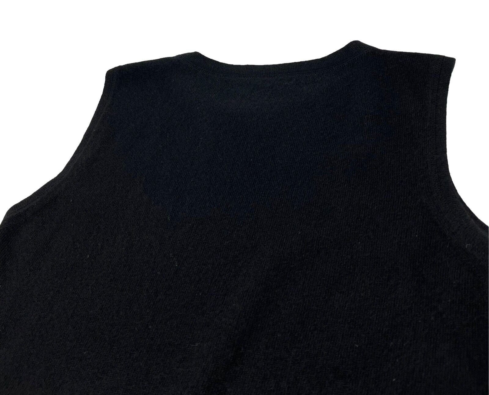 Luxury Fashion Spark CHANEL Vintage 01A Coco Mark Logo Knit Vest Top #38 Black Cashmere