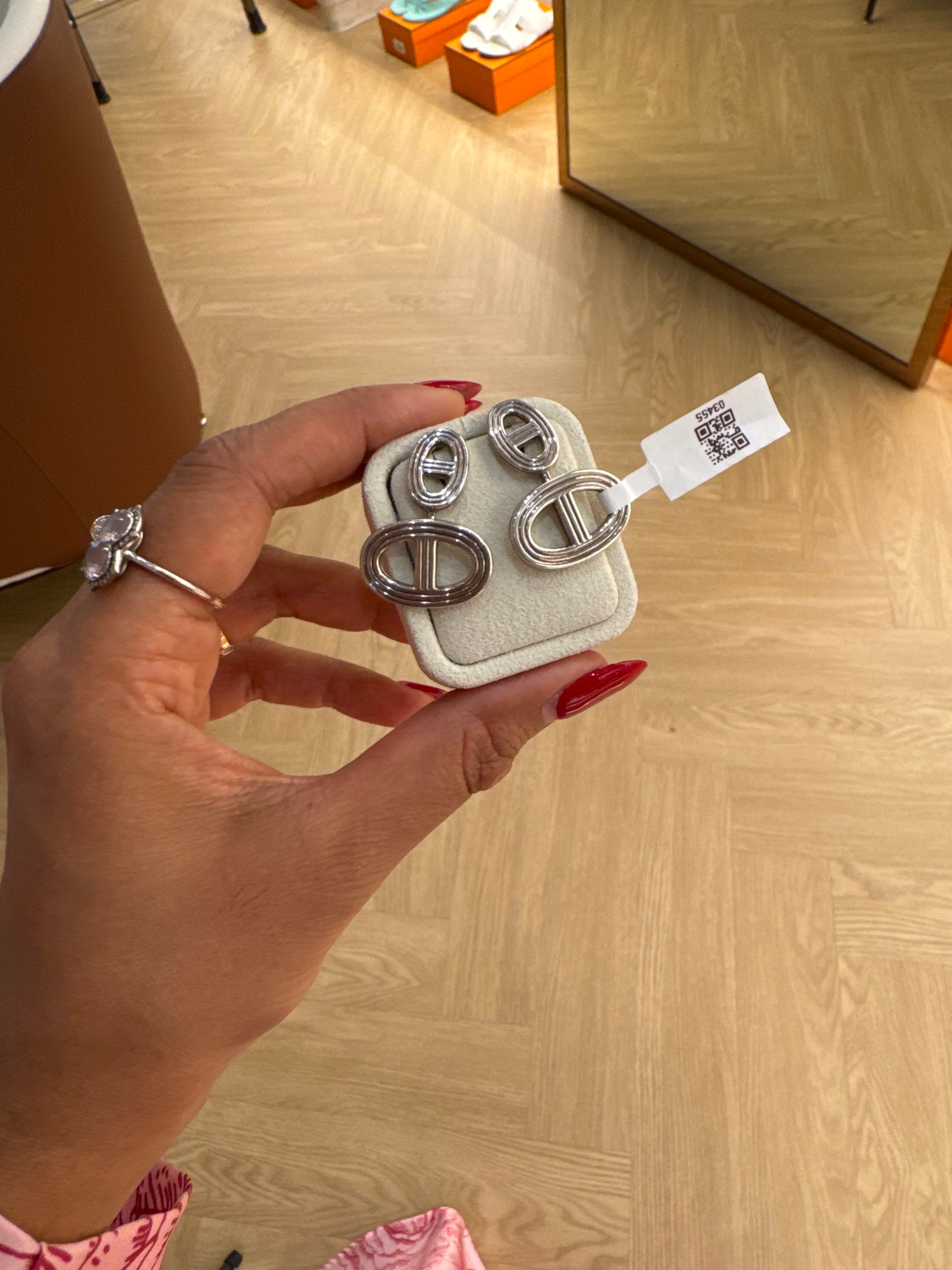 Luxury Promise 03455 hermes silver earrings