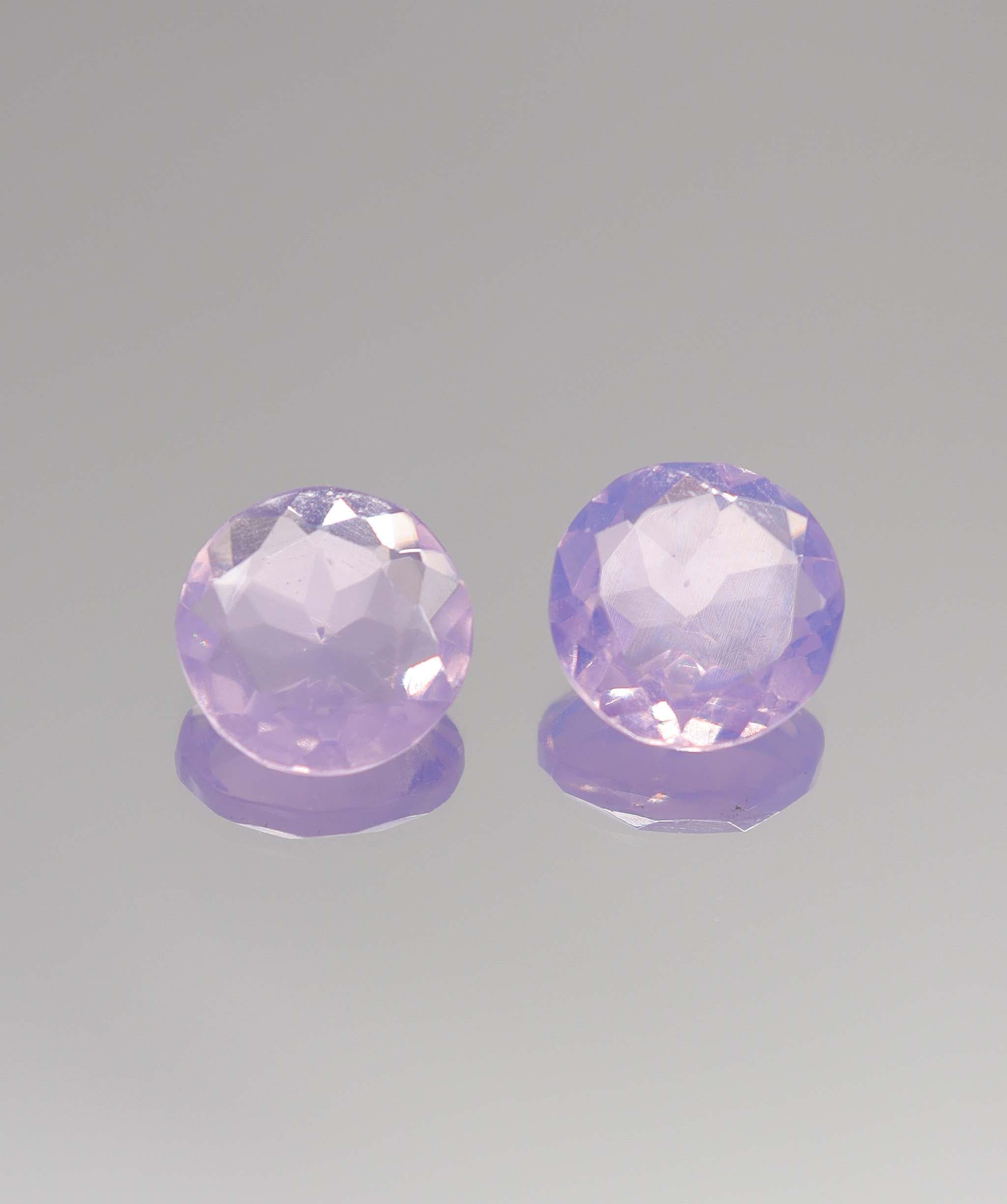 Luxury Promise 10CT LAVENDER MOON QUARTZ ROUND PAIR DXBDX010