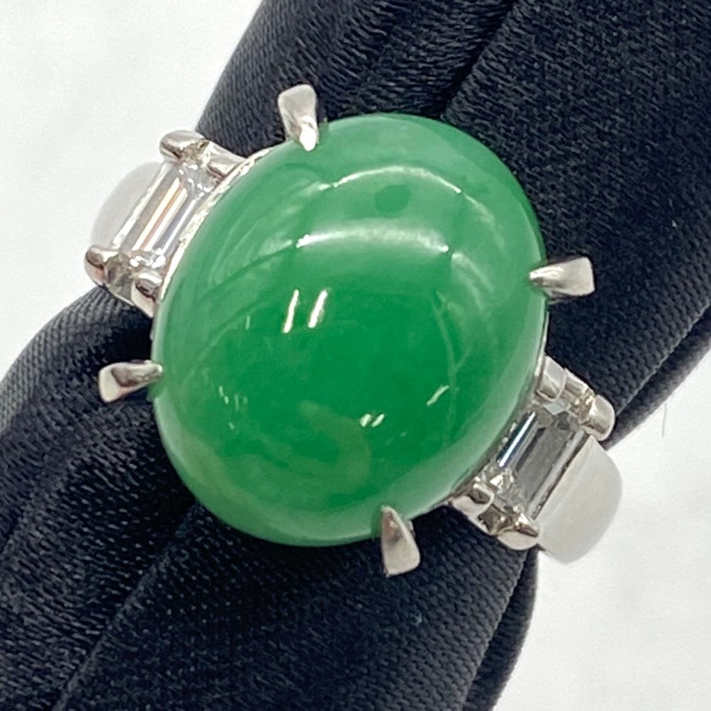 Luxury Promise 25-56250-0 PT900 Jadeite Ring JD 5.33 DA 0.26 8.5g GRJ Normal