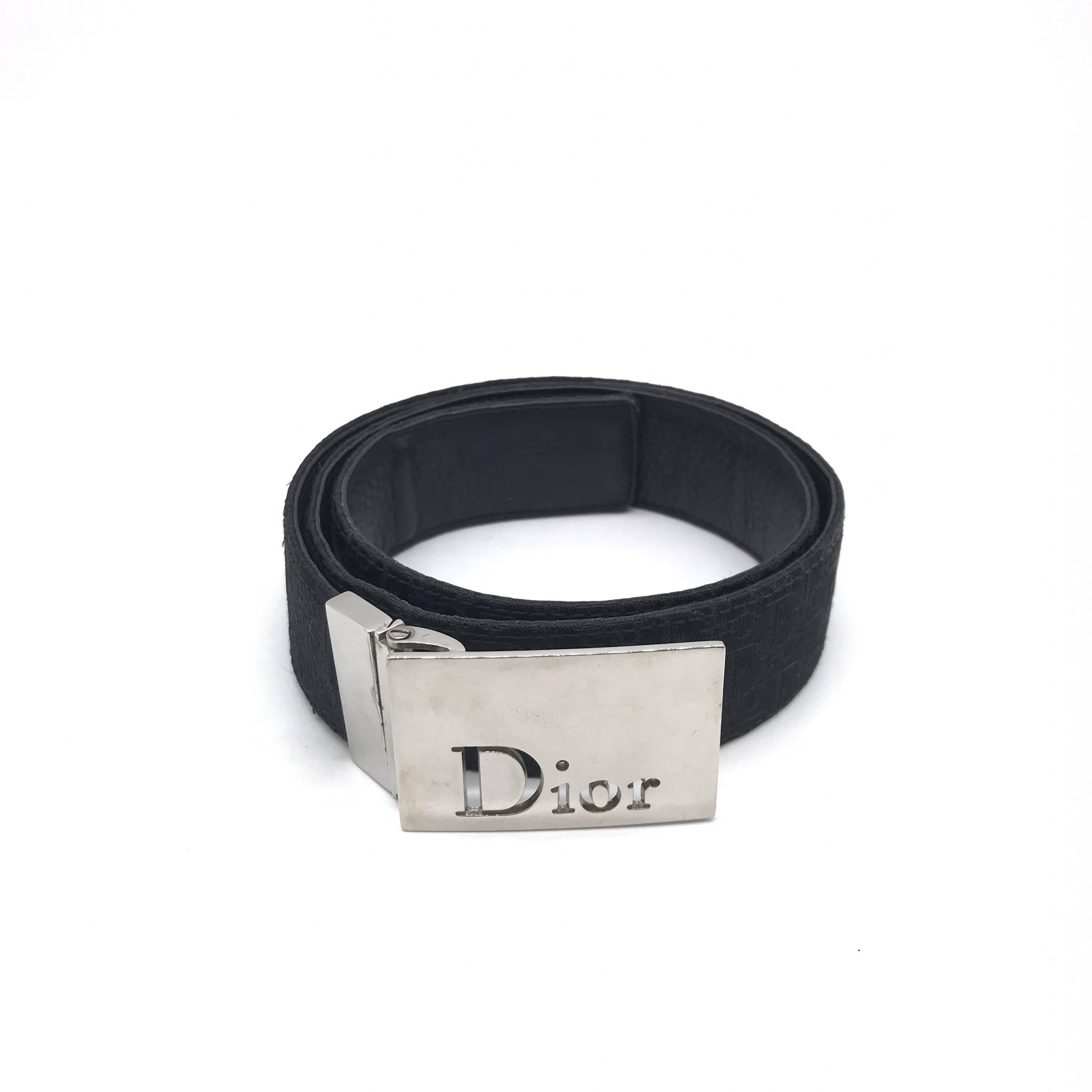 Luxury Promise Black leather belt with logo buckle C263286