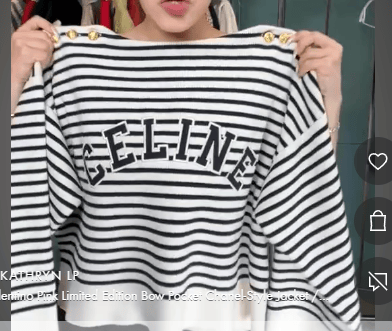 Luxury Promise Celine Striped Sweater M Size  SYC1985