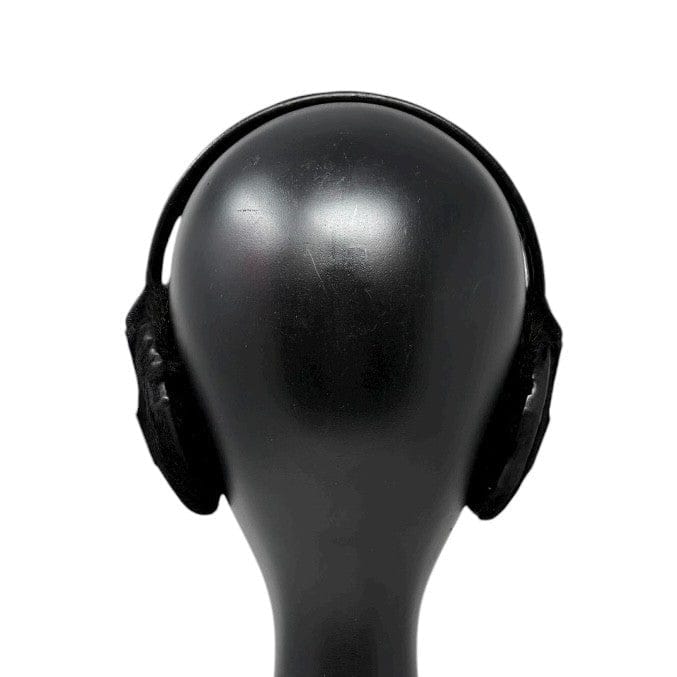 Luxury Promise CHANEL Sport Vintage CC Mark Logo Earmuffs Black Silver Pony Calf Hair Leather