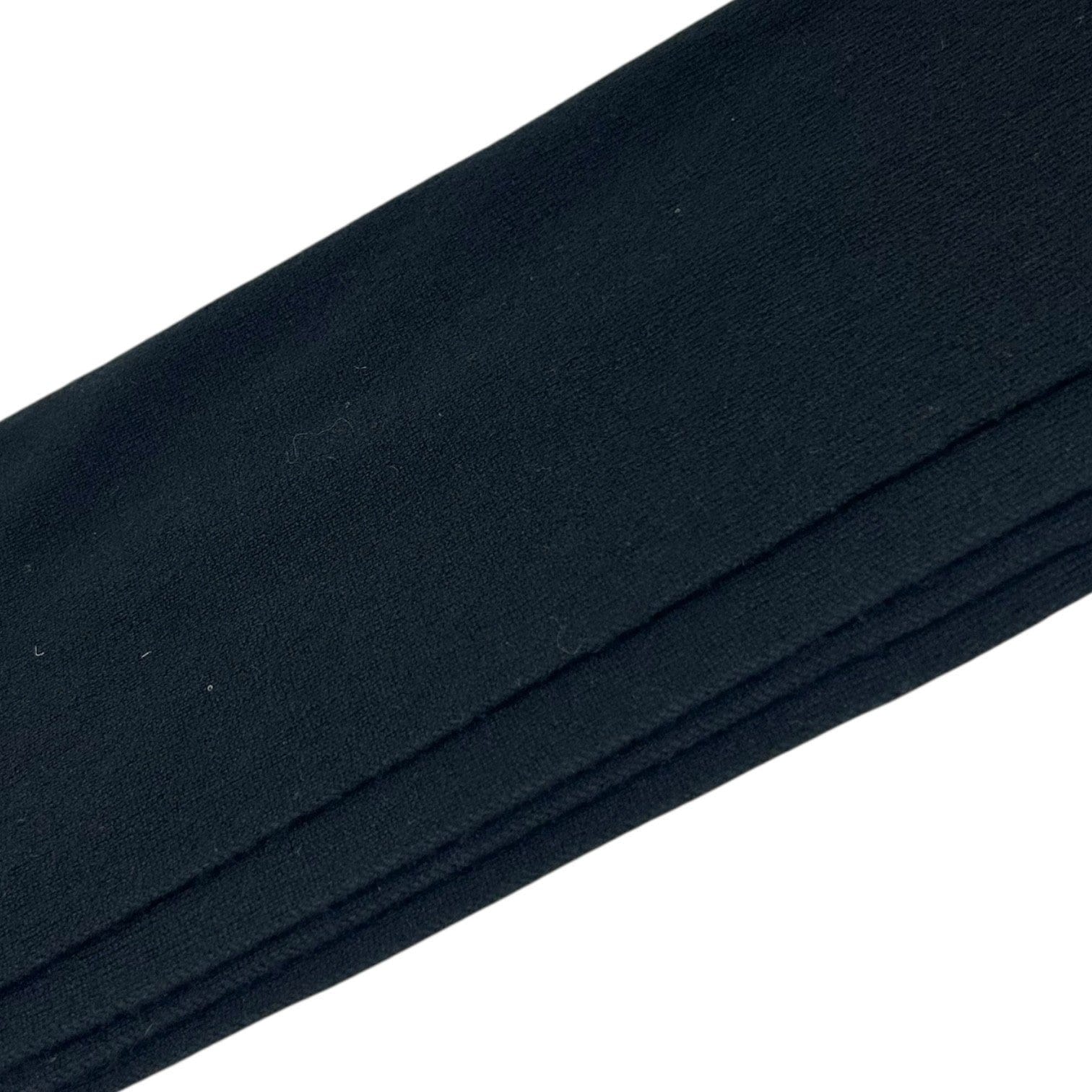 Luxury Promise CHANEL Vintage CC Big Logo Muffler Scarf Wrap Accessory Black Cashmere Patch