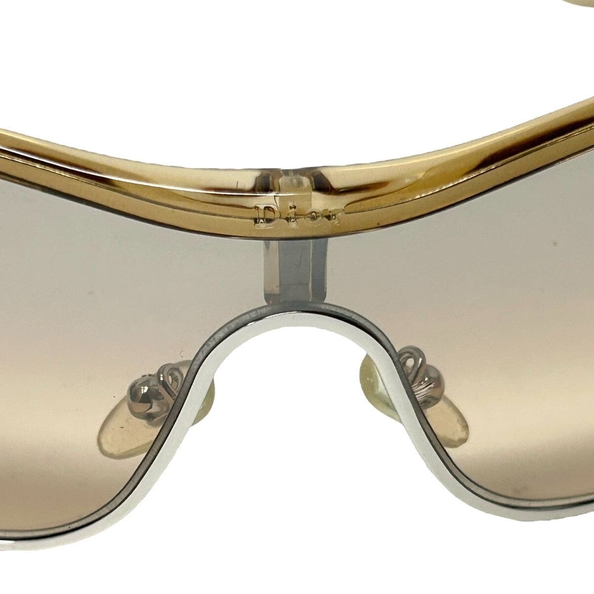 Luxury Promise Christian Dior Vintage Logo Sunglass Shades Beige Silver Plastic Accessory