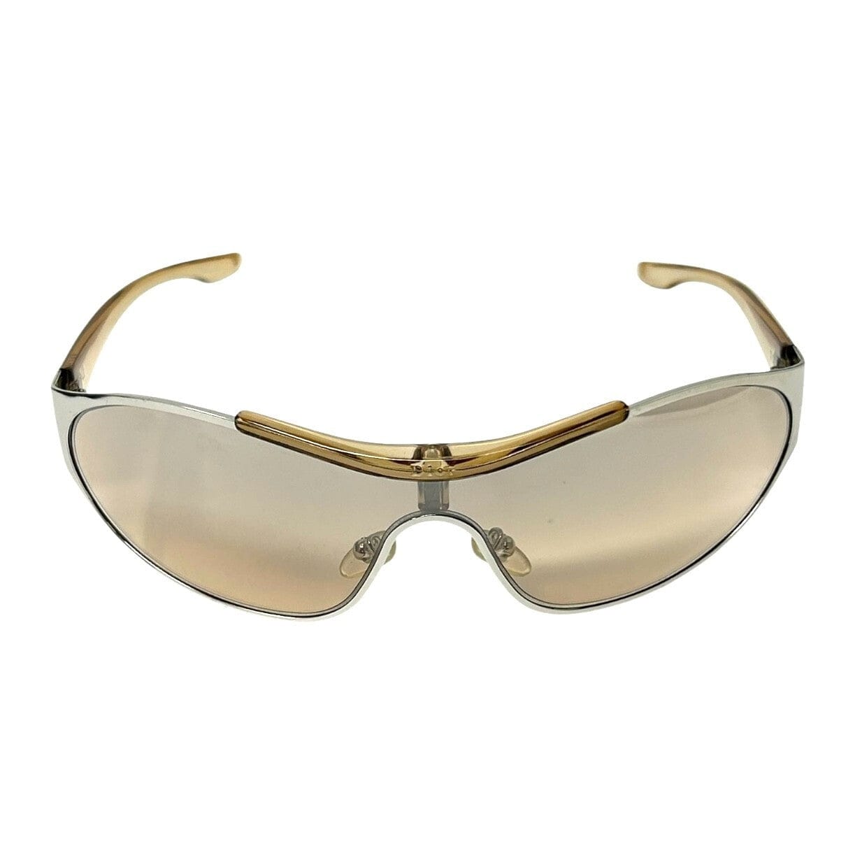 Luxury Promise Christian Dior Vintage Logo Sunglass Shades Beige Silver Plastic Accessory