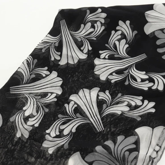 Luxury Promise Chrome Hearts Framed Silk Scarf Silk Black Auth 140405M 140405M
