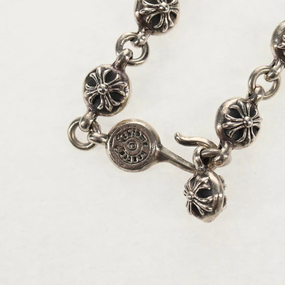 Luxury Promise Chrome Hearts NO2 BALL #2 Cross Ball Bracelet Ag925 Silver Auth 140521M 140521M