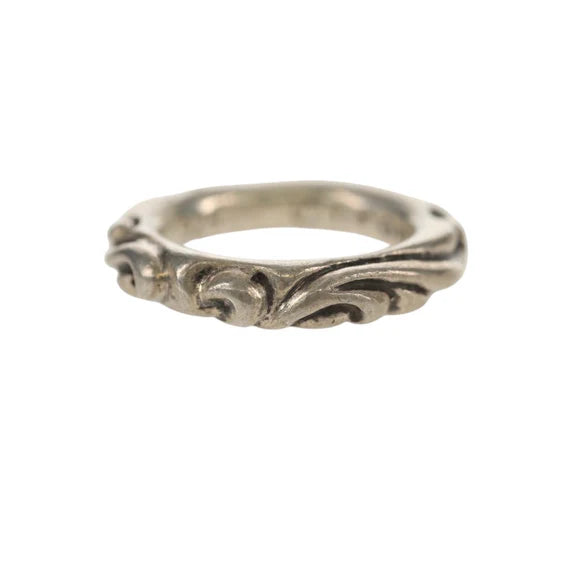 Luxury Promise Chrome Hearts Scroll Band Ring Ag925 Silver #1(JP Size) Auth 152460M 152460M