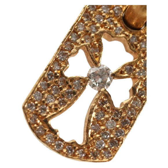 Luxury Promise Chrome Hearts Tiny Cutout Cross Charm 22K Gold Auth 152458SM 152458SM