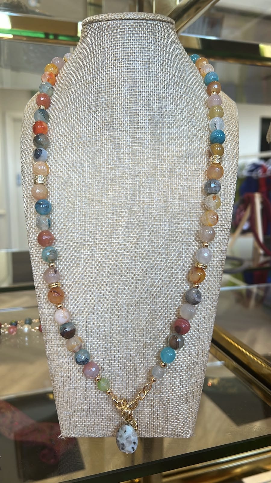 Luxury Promise Colourful gem necklace - african summer AKC1327