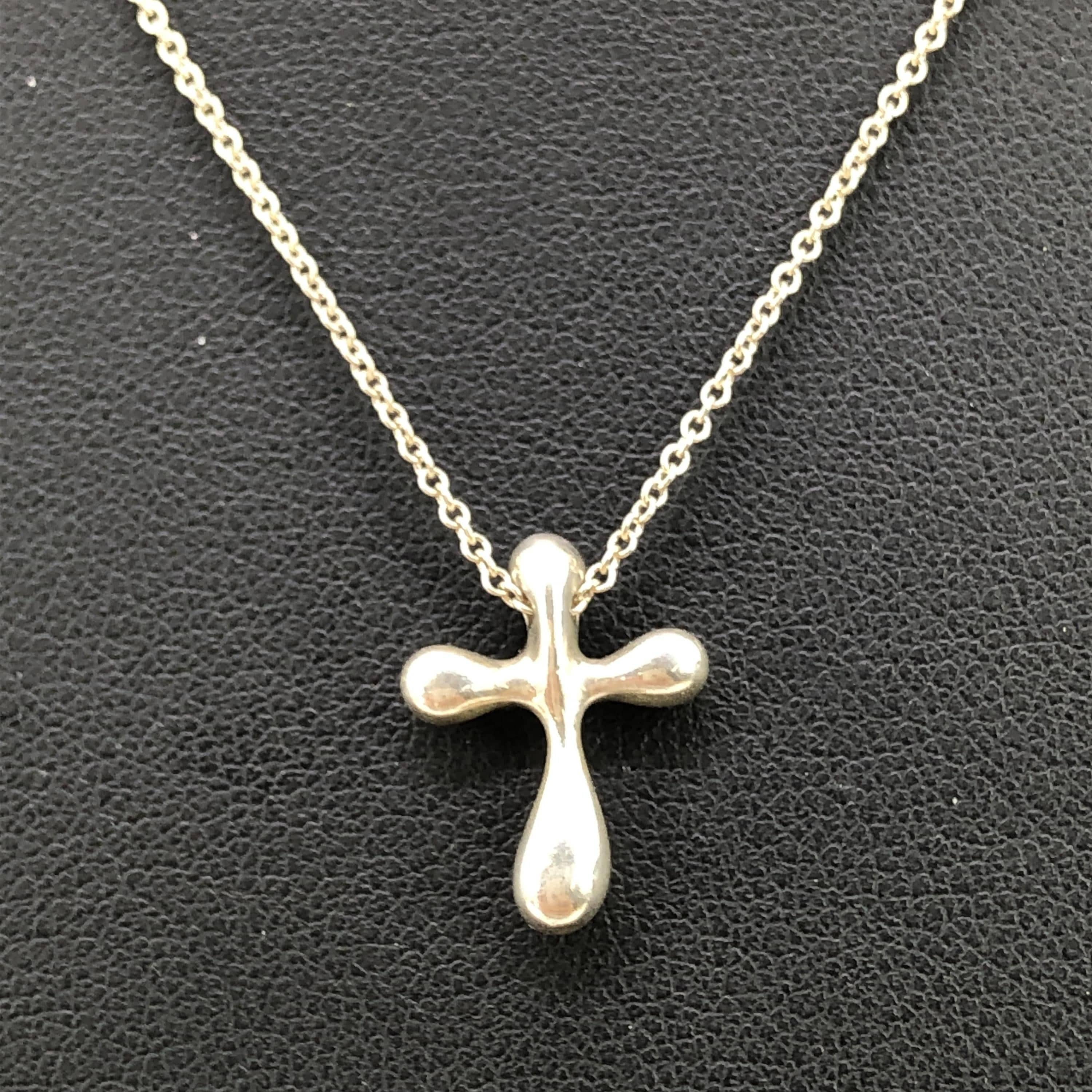 Luxury Promise Elsa Peretti Sterling Silver Cross Pendant C330456