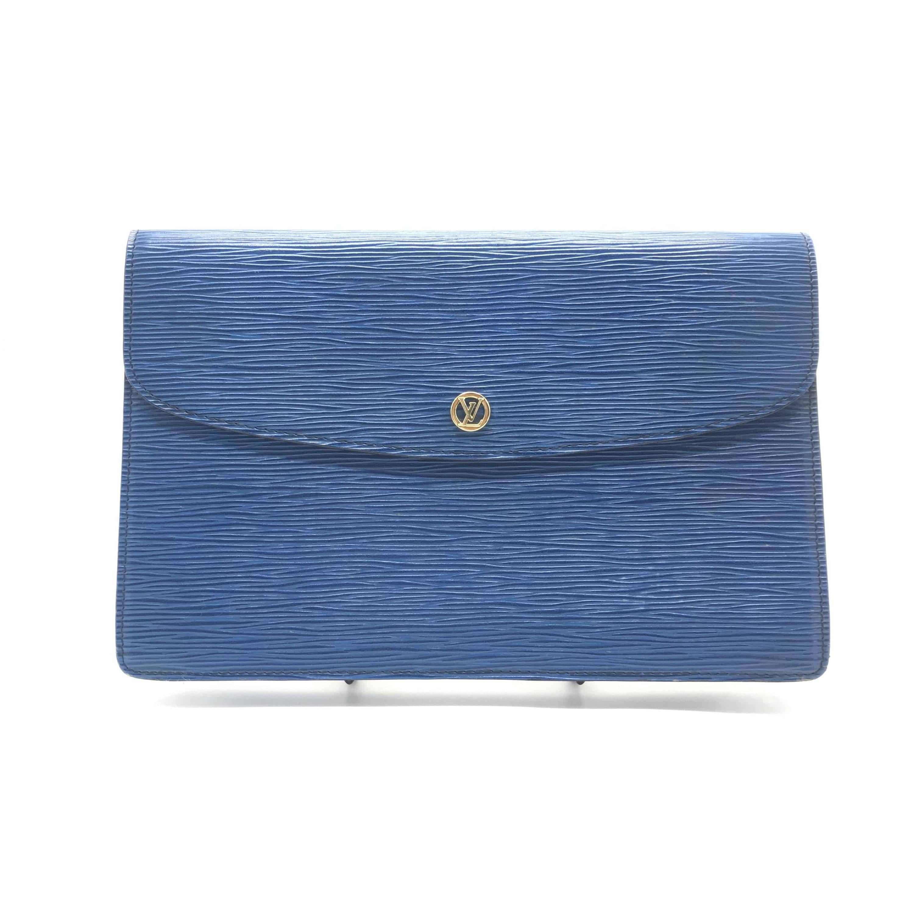 Luxury Promise Epi Leather Blue Clutch Bag C290943