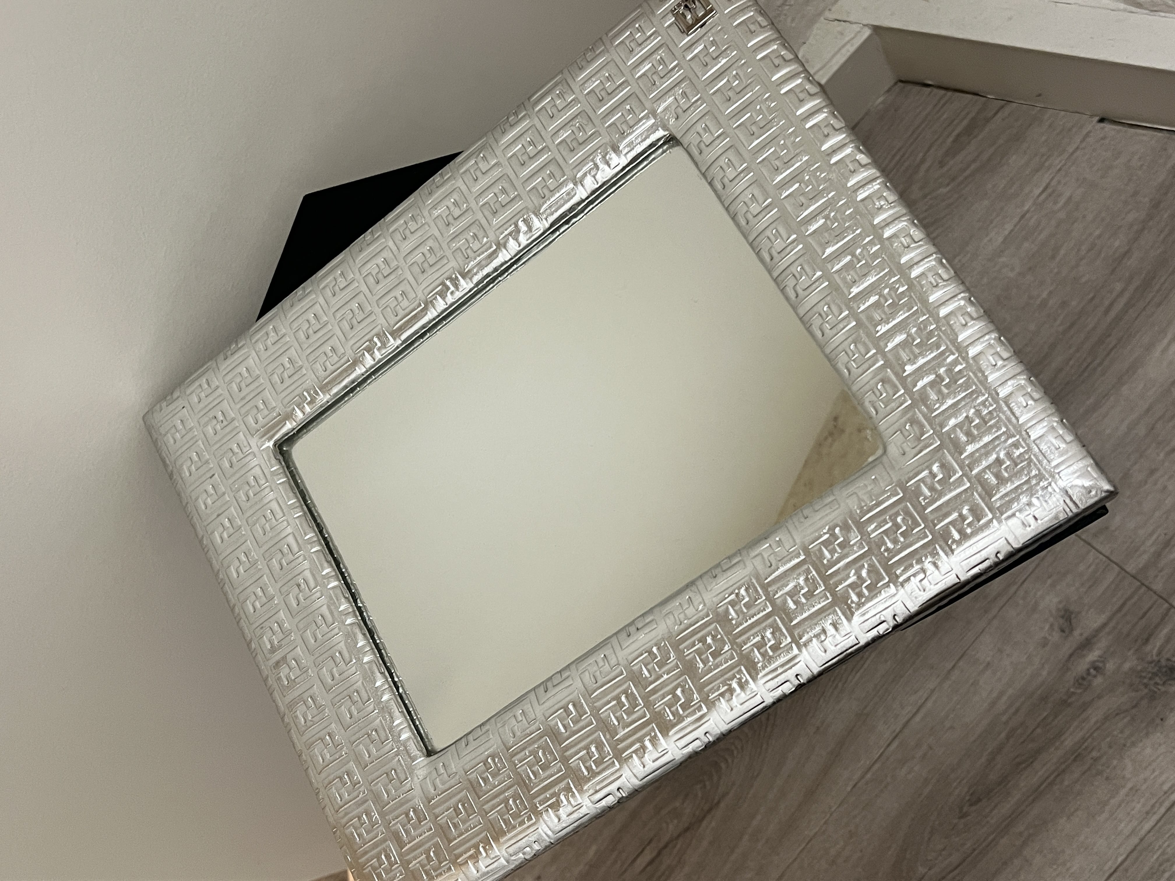 Luxury Promise Fendi Silver leather mirror AKC1152