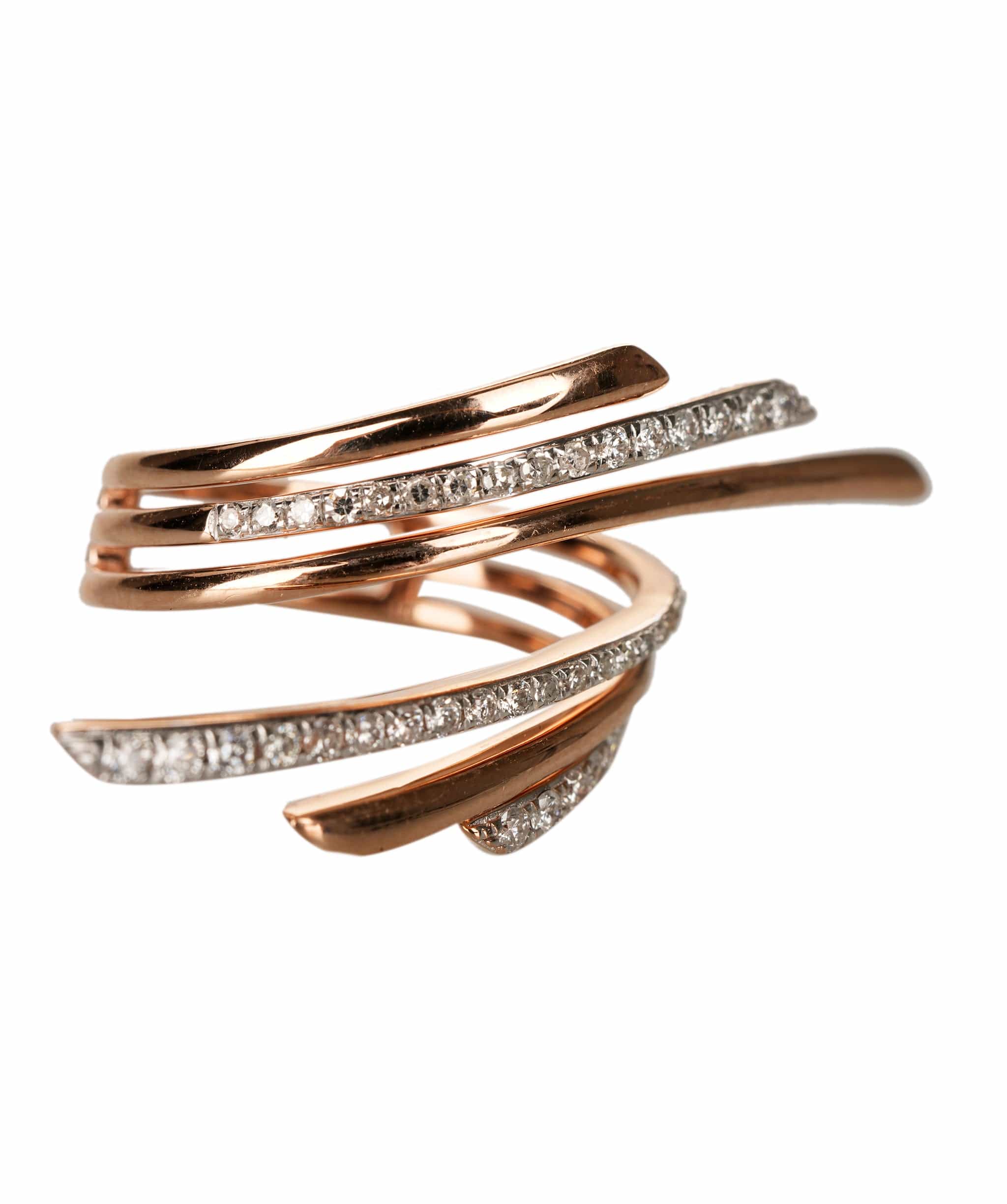 Luxury Promise Francis item 8 AFI008-14K RG 5.53G .40CT-DIA SZ 7 BYPASS RING