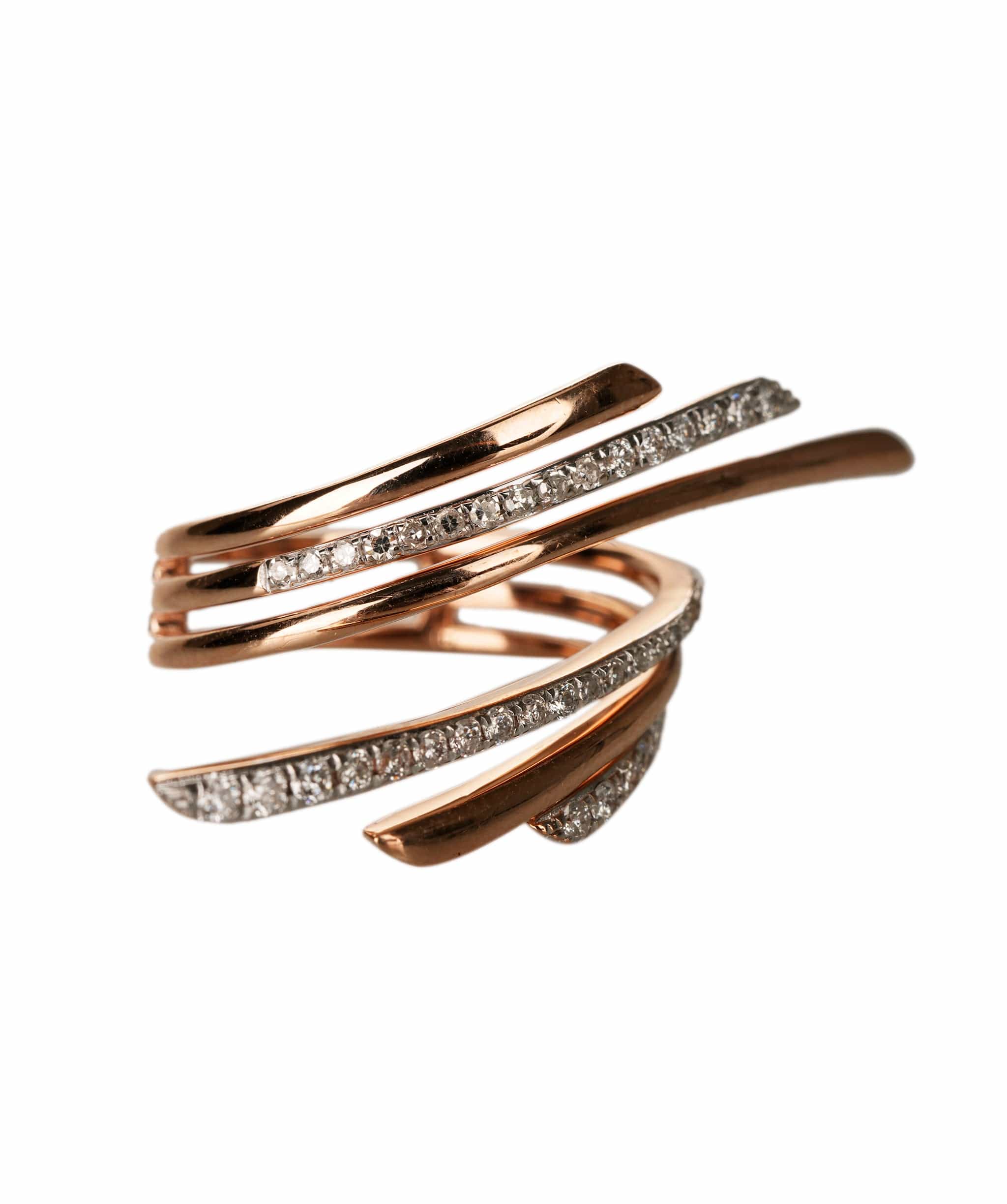 Luxury Promise Francis item 8 AFI008-14K RG 5.53G .40CT-DIA SZ 7 BYPASS RING