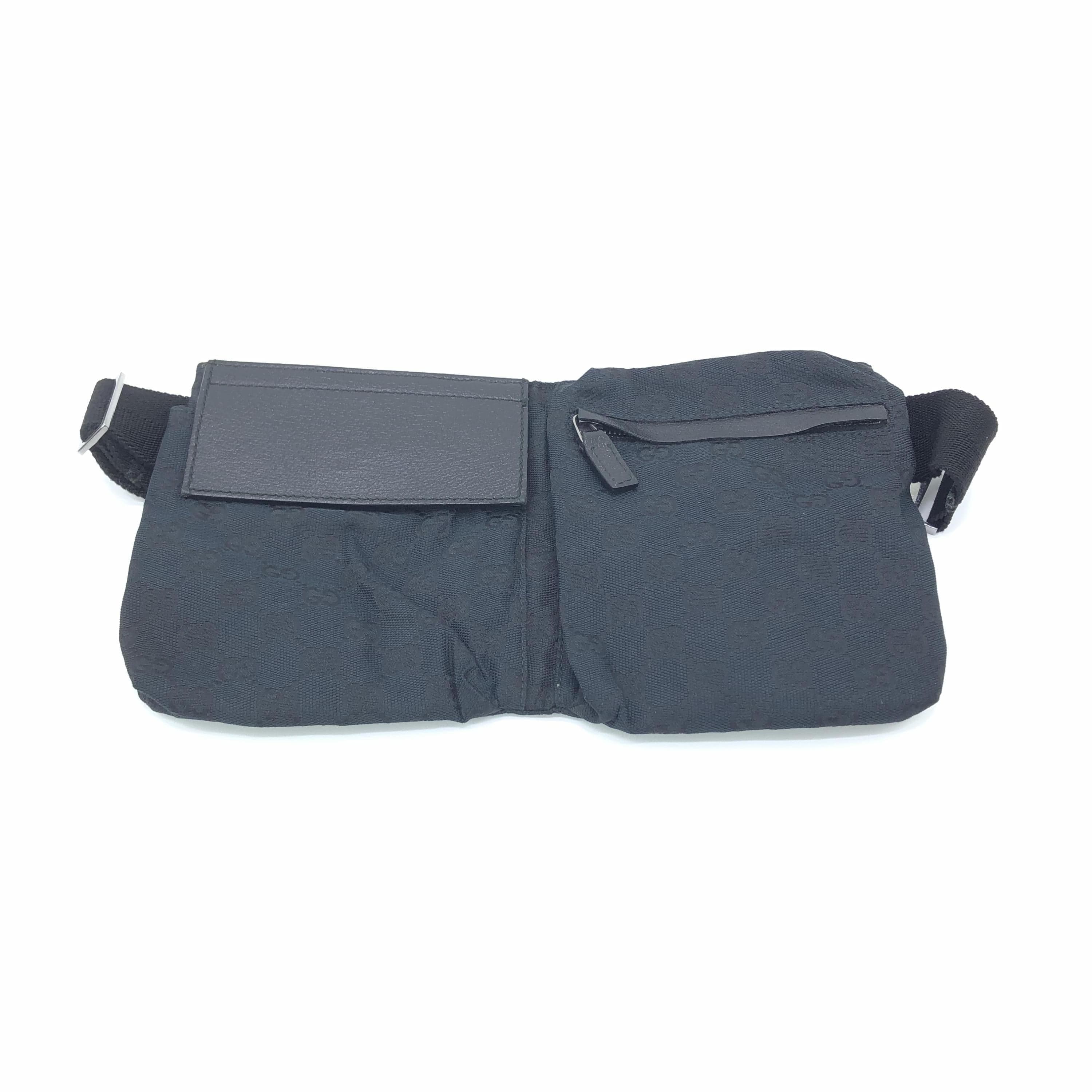 Luxury Promise Gucci Black GG Canvas Waist Bag C329659