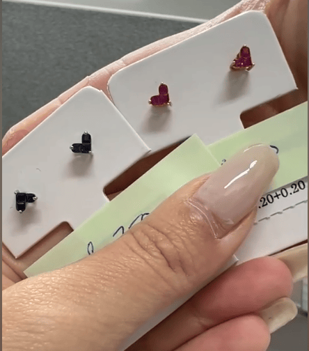 Luxury Promise Heart Earrings Ruby/Sapphire 0.4cts SYC1234