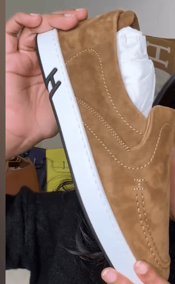 Luxury Promise Hermes suede brown loafers ALC3916