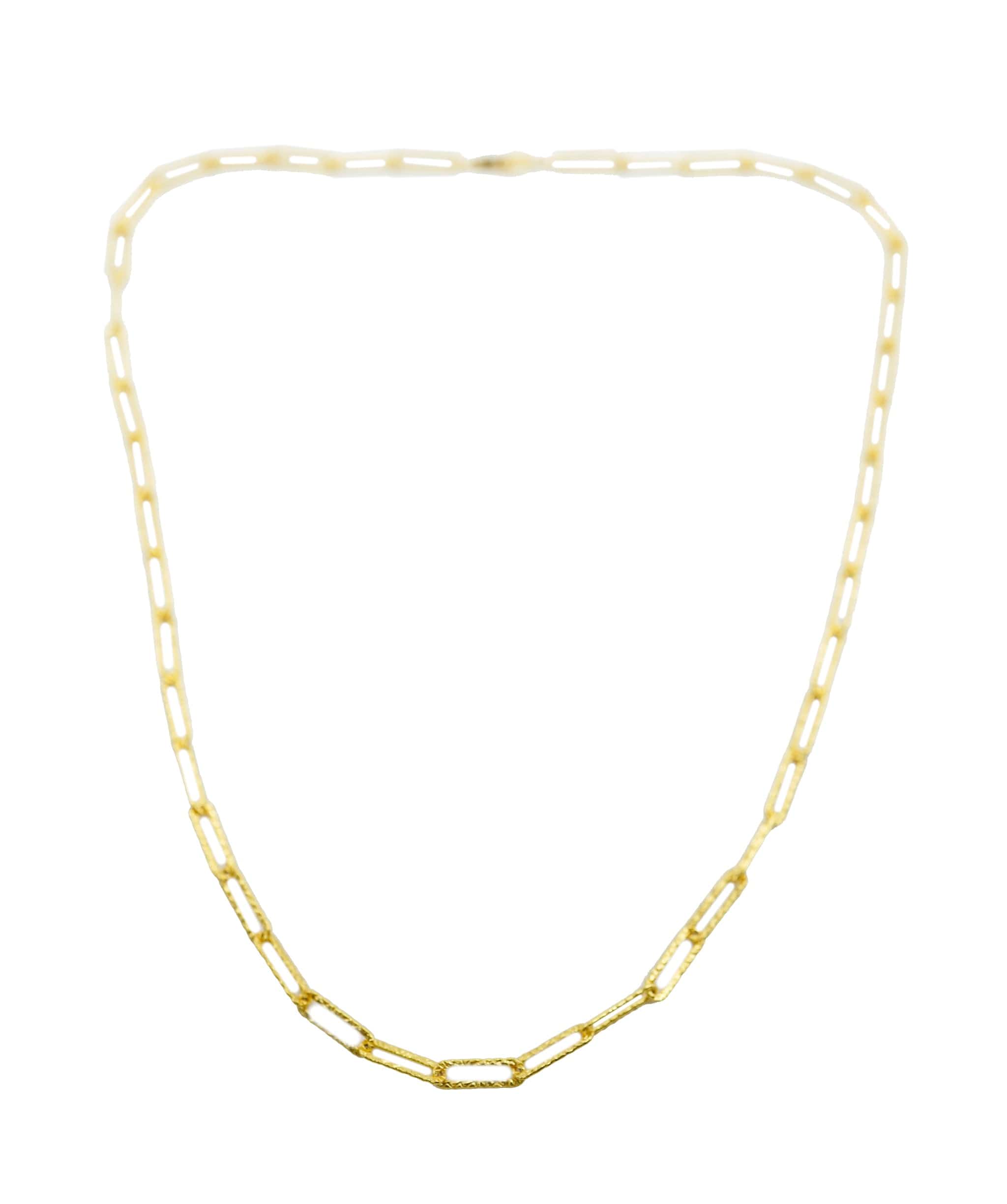 Luxury Promise 18k Gold Plated Paperclip Thick Chain Link Necklace ASL7956