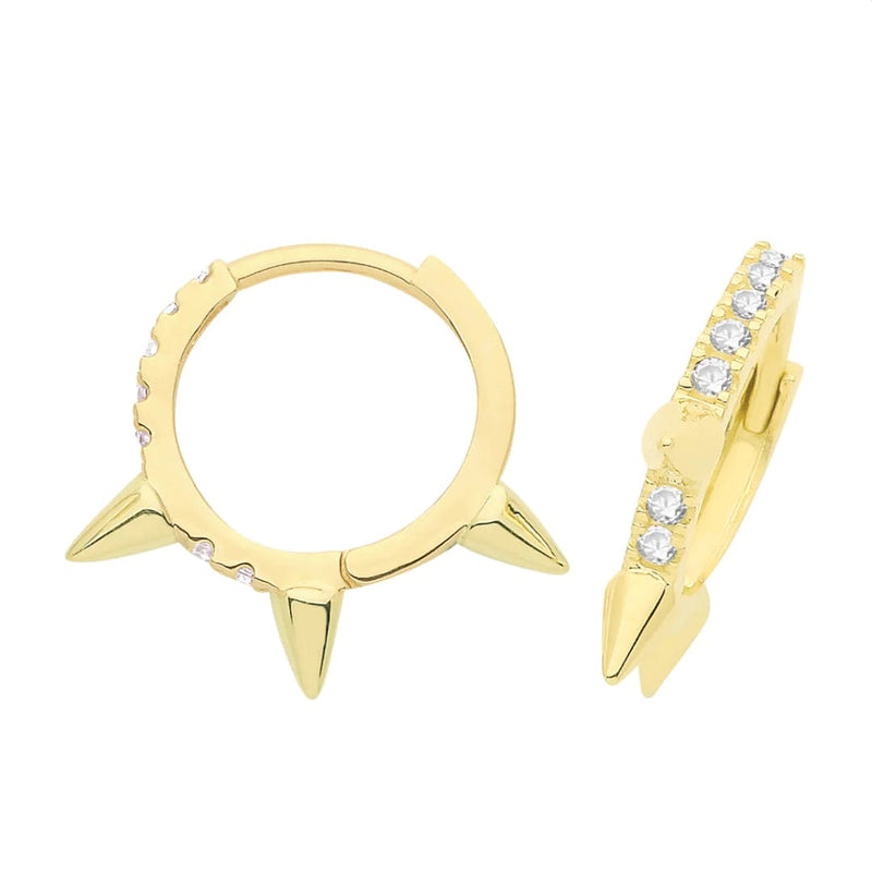 Gold spike huggie earrings deals