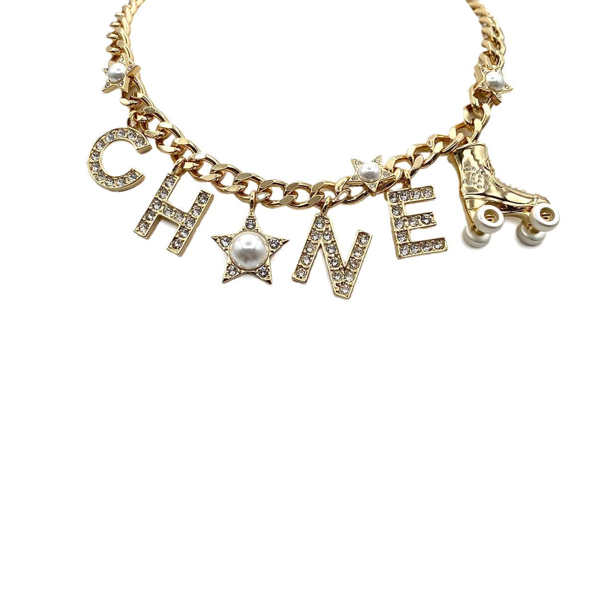 LUXURY PROMISE CHANEL NECKLACE LOGO RHINESTONE ACCESSORY B22A 90272342